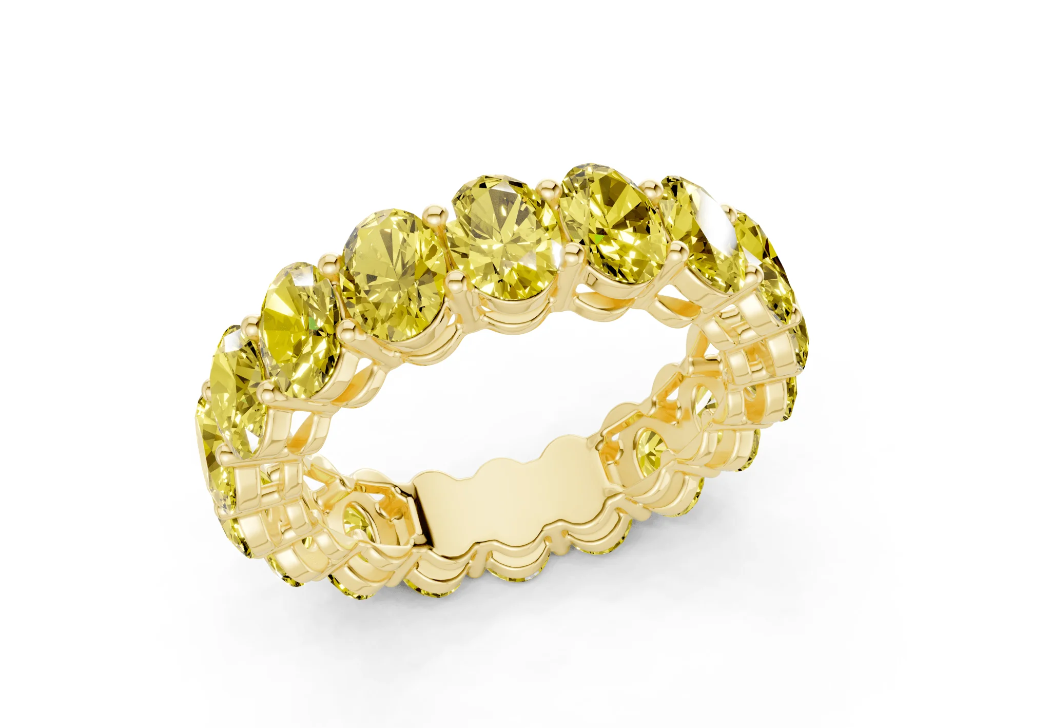 Melrose Oval Cut Yellow Diamond Eternity Band 6½ Carat Total Wt. - Image 4