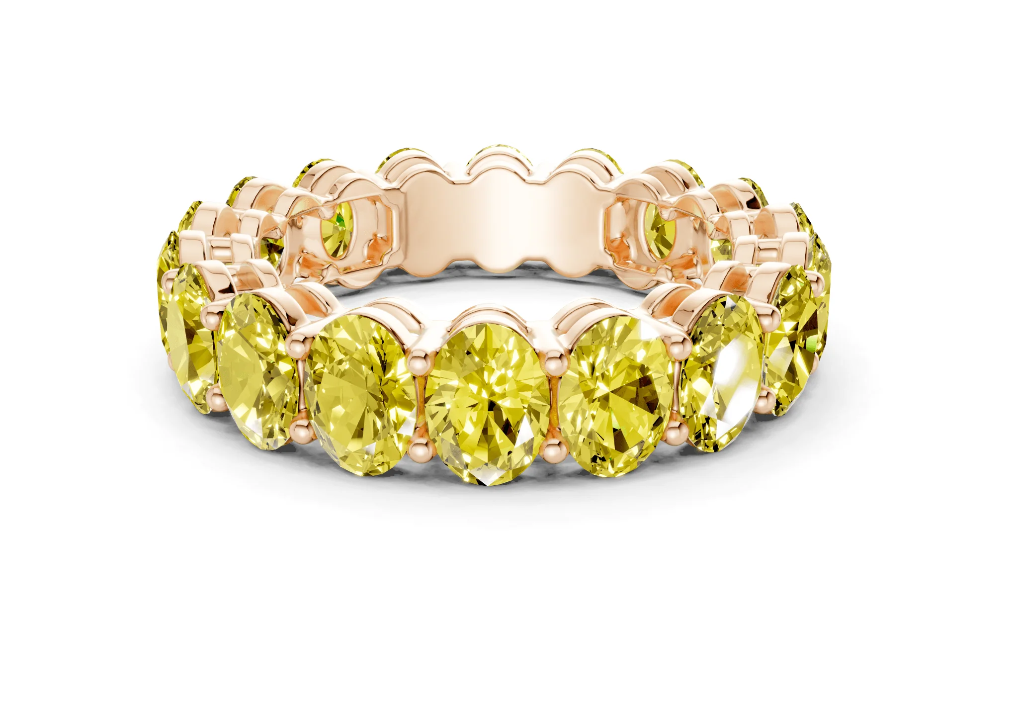 Melrose Oval Cut Yellow Diamond Eternity Band 6½ Carat Total Wt. - Image 5
