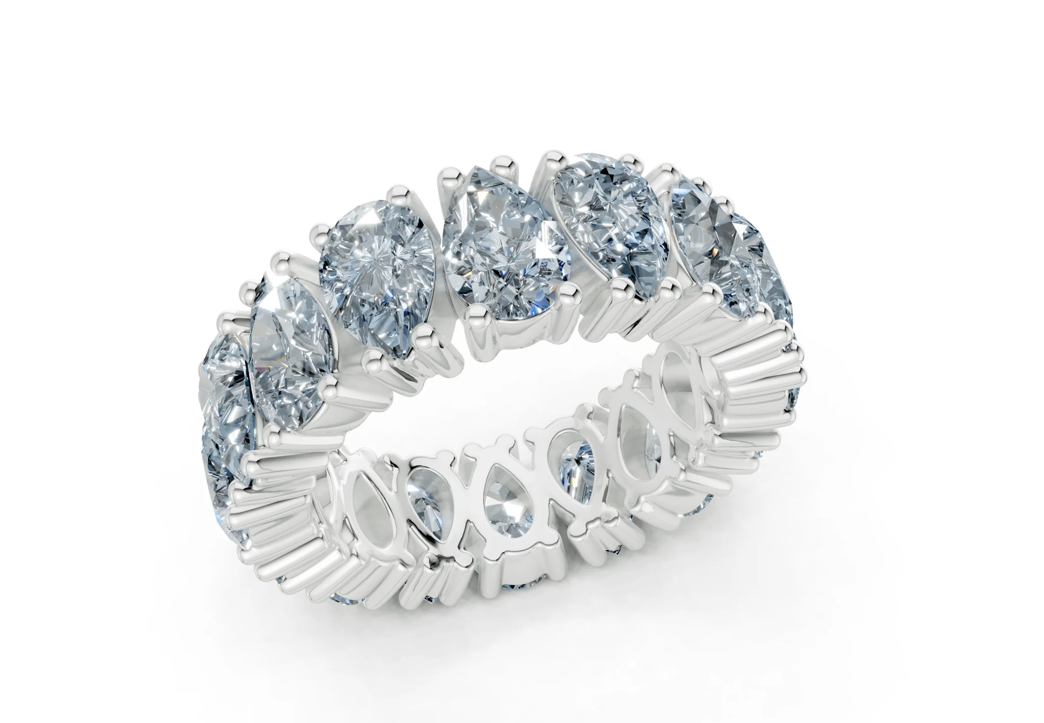 Melrose Pear Cut Blue Diamond Eternity Band 5 Carat Total Wt. - Image 12