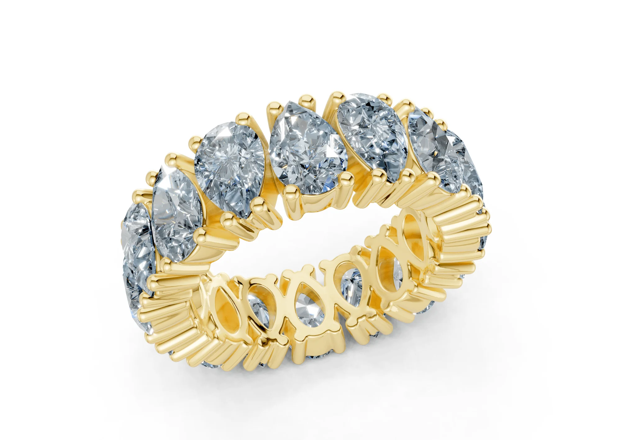 Melrose Pear Cut Blue Diamond Eternity Band 5 Carat Total Wt. - Image 4