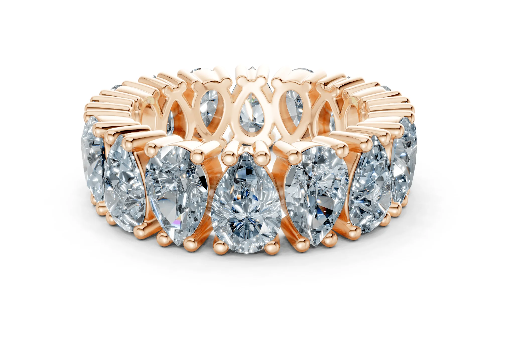 Melrose Pear Cut Blue Diamond Eternity Band 5 Carat Total Wt. - Image 5