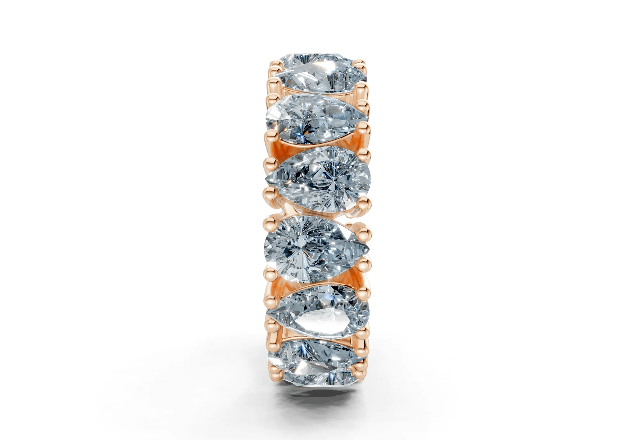 Melrose Pear Cut Blue Diamond Eternity Band 5 Carat Total Wt. - Image 7