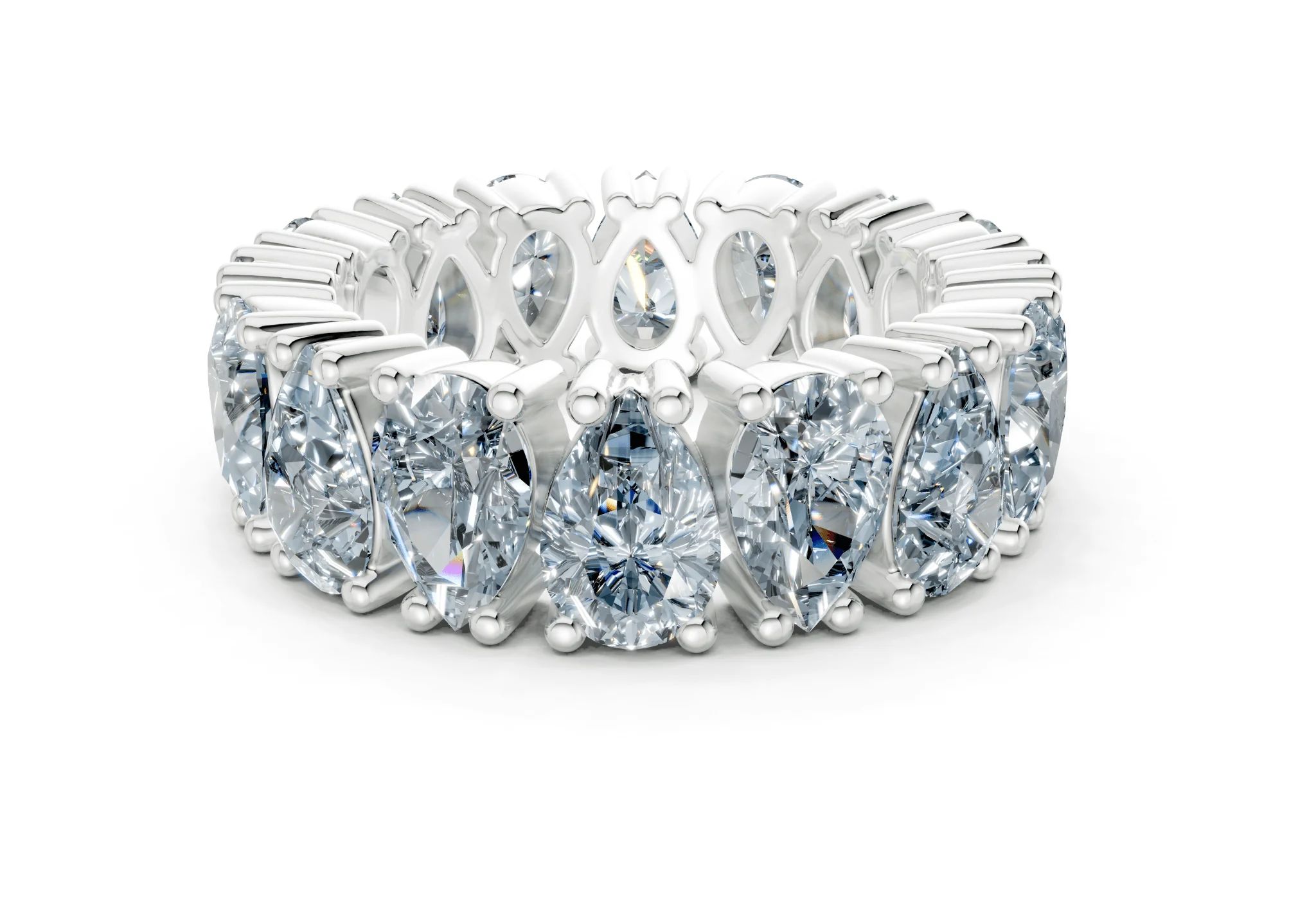 Melrose Pear Cut Blue Diamond Eternity Band 5 Carat Total Wt. - Image 9