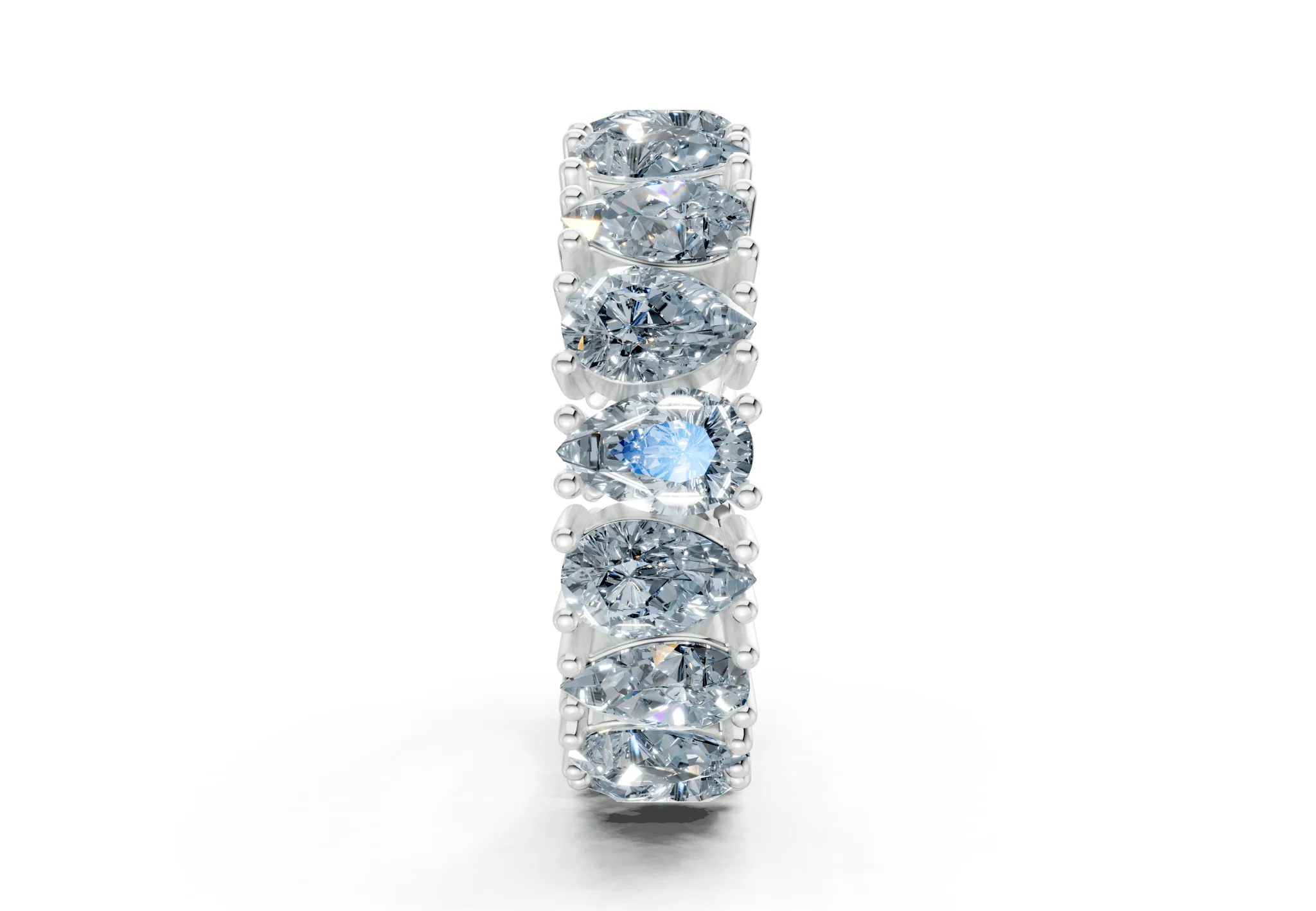 Melrose Pear Cut Blue Diamond Eternity Band 8 Carat Total Wt. - Image 11
