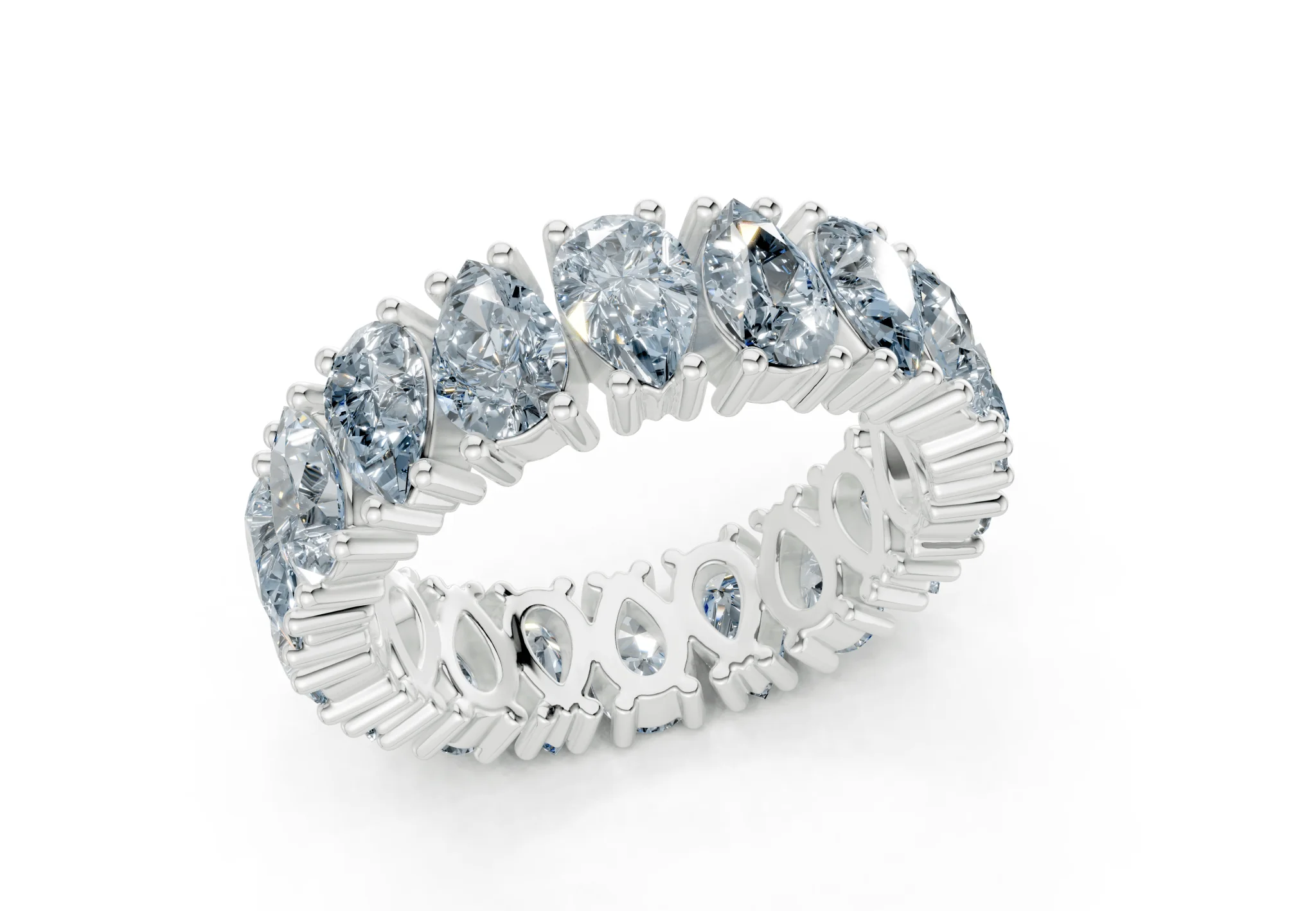 Melrose Pear Cut Blue Diamond Eternity Band 8 Carat Total Wt. - Image 12