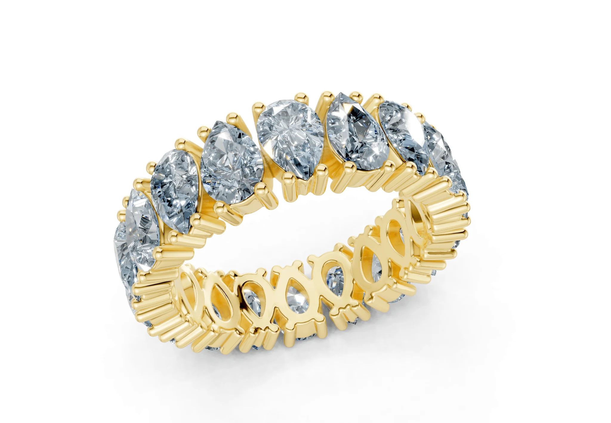 Melrose Pear Cut Blue Diamond Eternity Band 8 Carat Total Wt. - Image 4