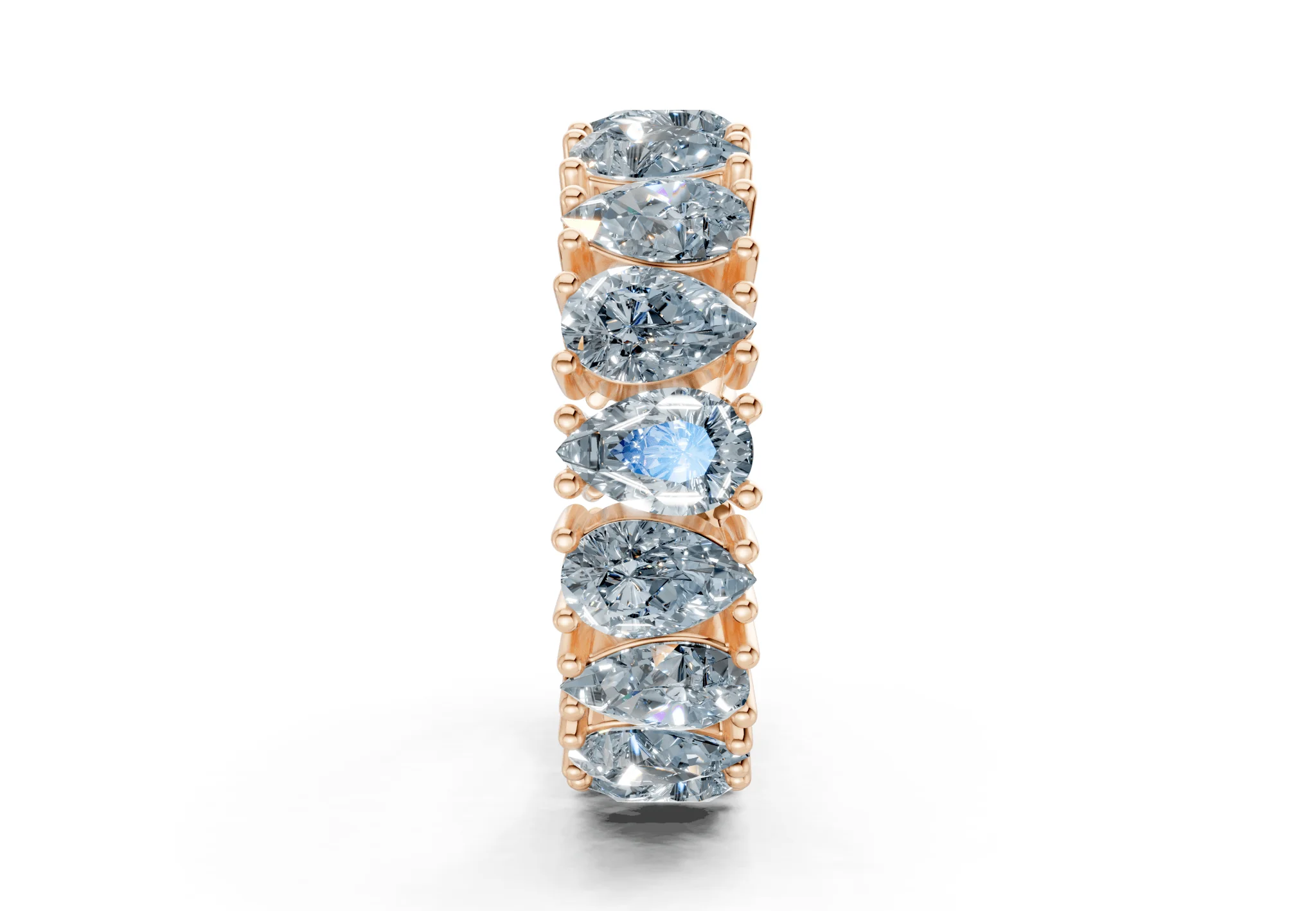 Melrose Pear Cut Blue Diamond Eternity Band 8 Carat Total Wt. - Image 7