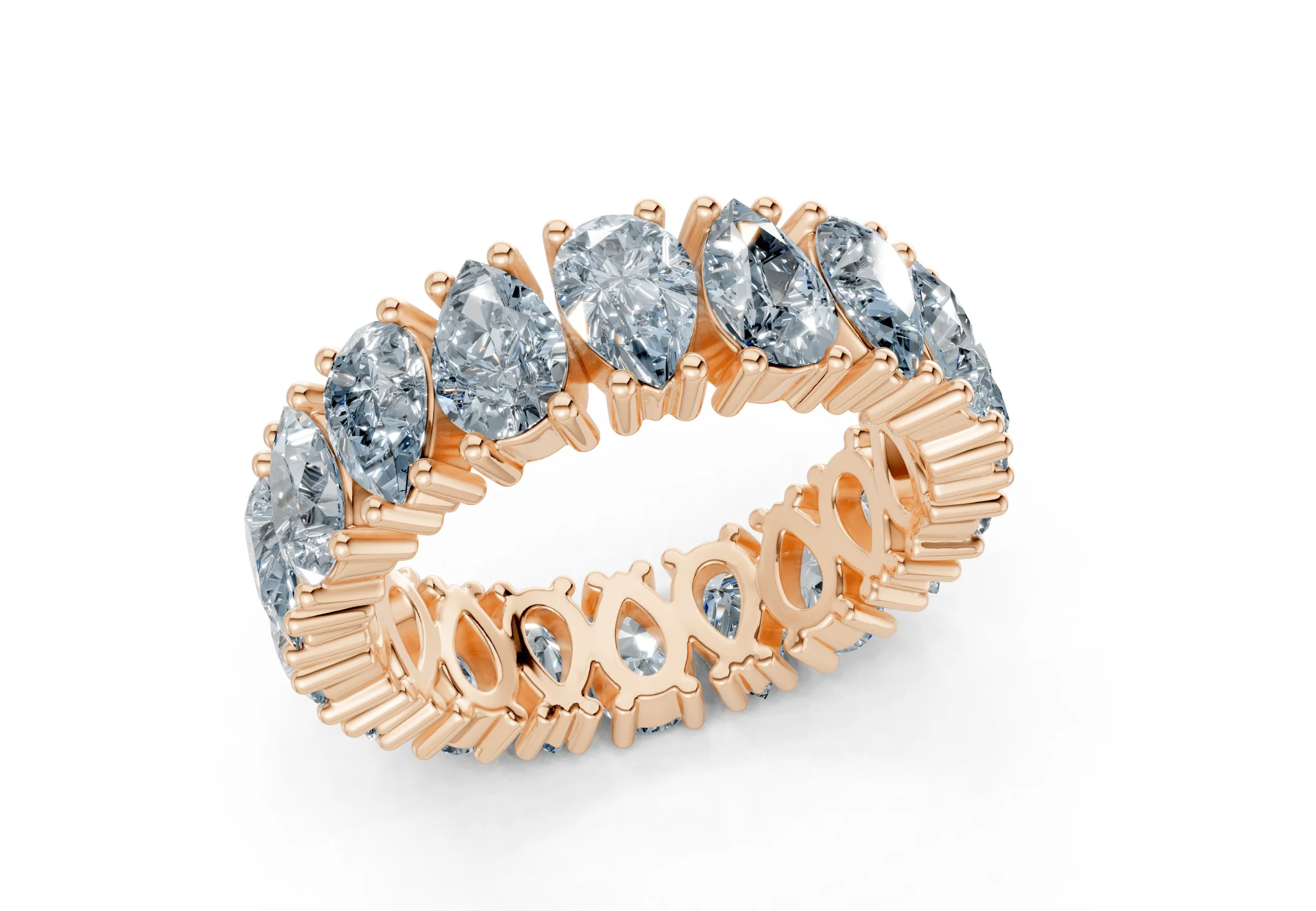 Melrose Pear Cut Blue Diamond Eternity Band 8 Carat Total Wt. - Image 8