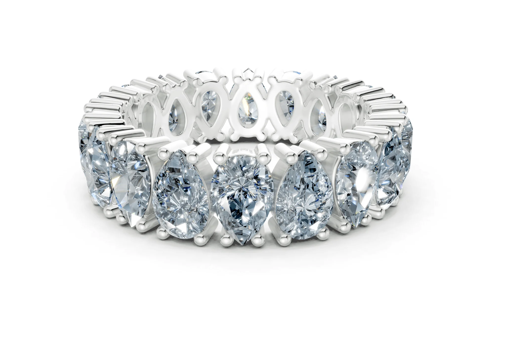 Melrose Pear Cut Blue Diamond Eternity Band 8 Carat Total Wt. - Image 9