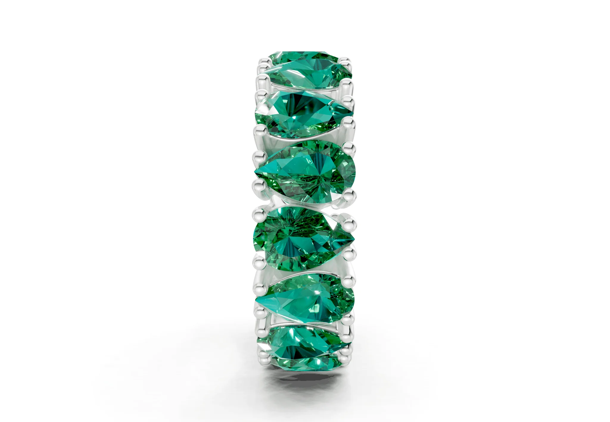 Melrose Pear Cut Emerald Gemstone Eternity Band 5 Carat Total Wt. - Image 11