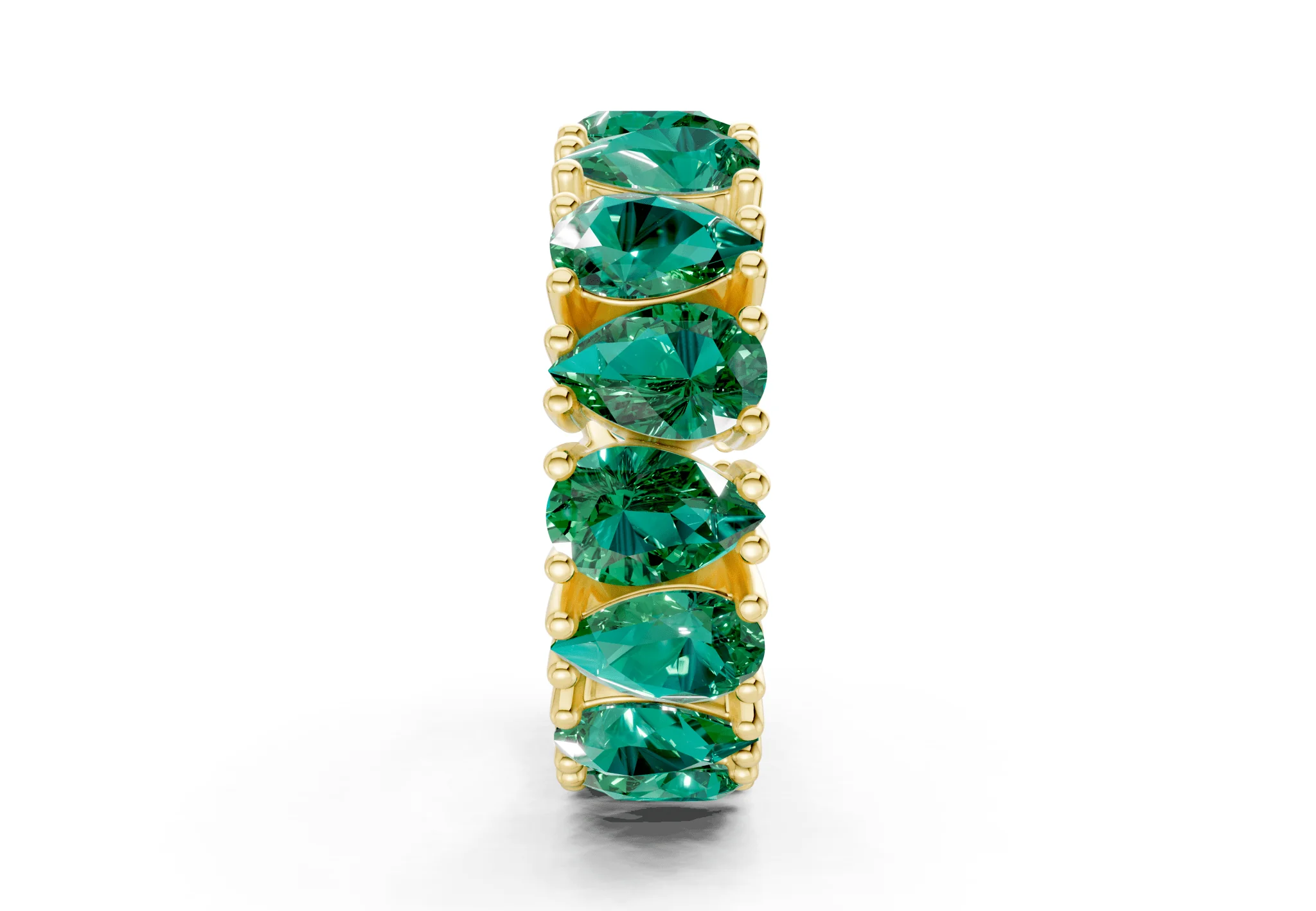 Melrose Pear Cut Emerald Gemstone Eternity Band 5 Carat Total Wt. - Image 3