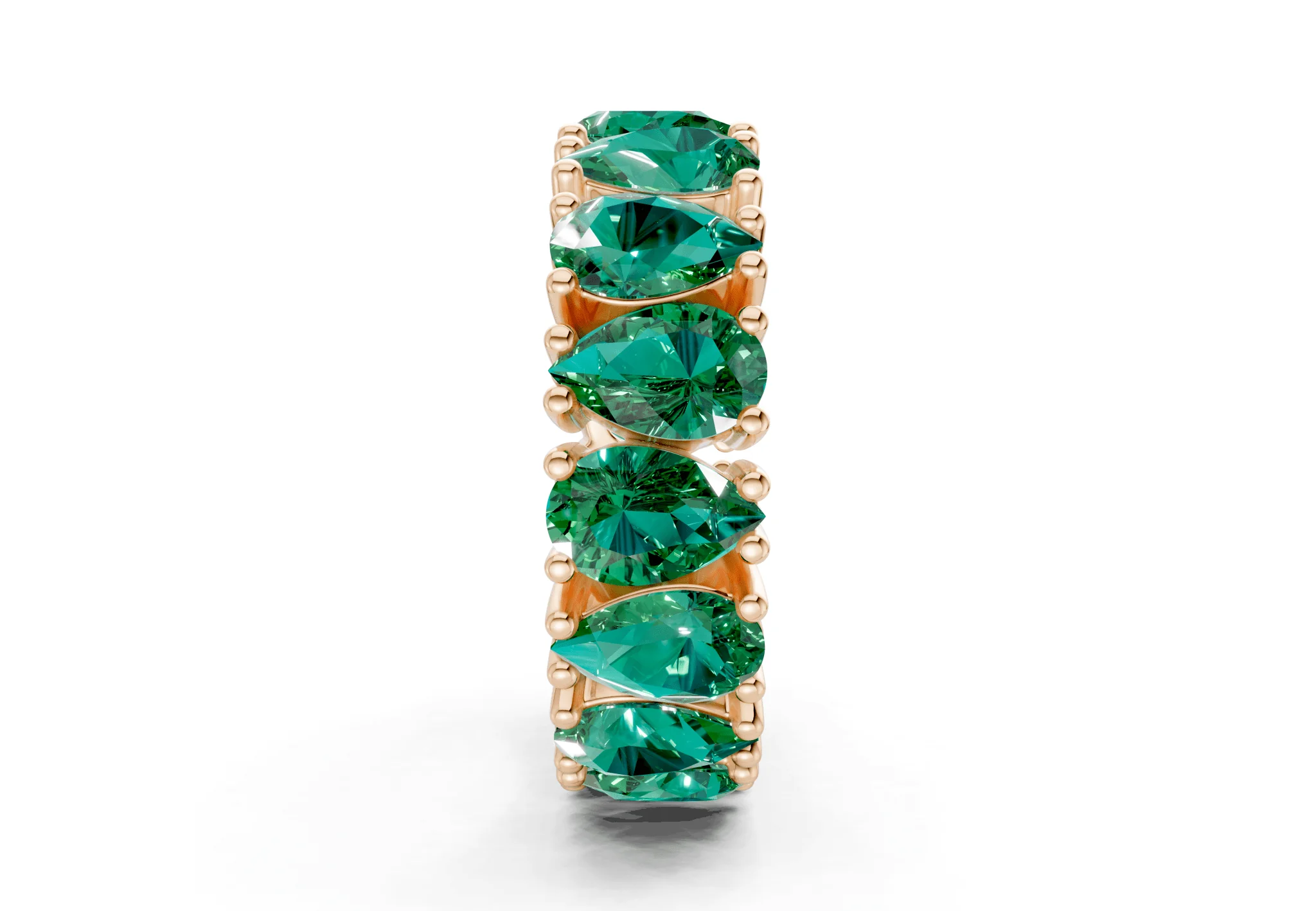 Melrose Pear Cut Emerald Gemstone Eternity Band 5 Carat Total Wt. - Image 7