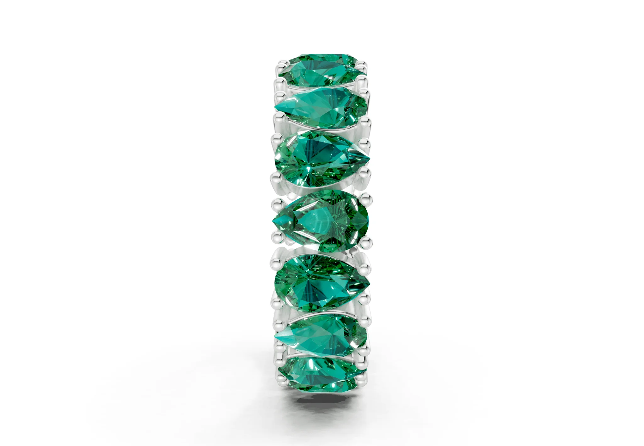 Melrose Pear Cut Emerald Gemstone Eternity Band 8 Carat Total Wt. - Image 11