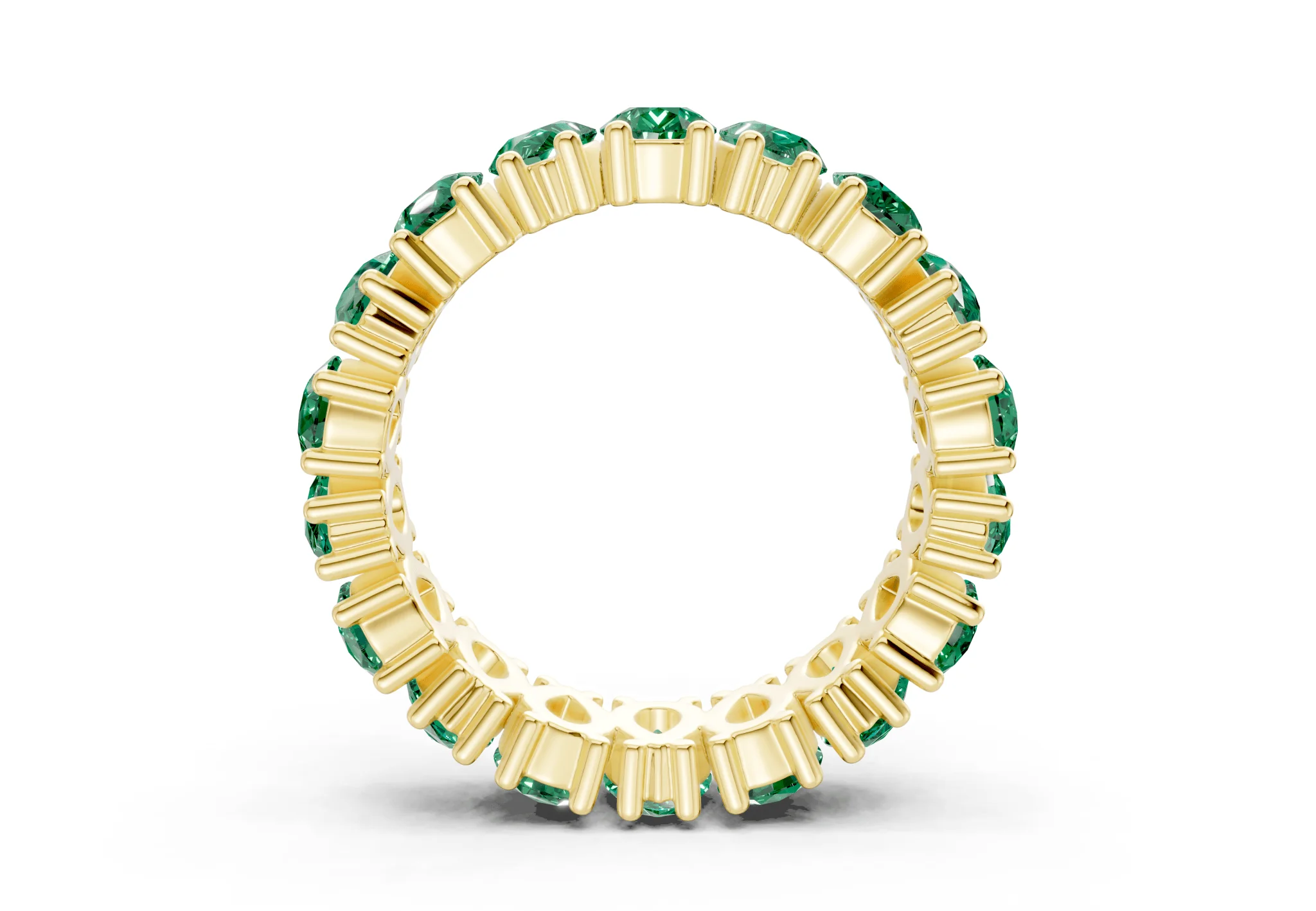 Melrose Pear Cut Emerald Gemstone Eternity Band 8 Carat Total Wt. - Image 2