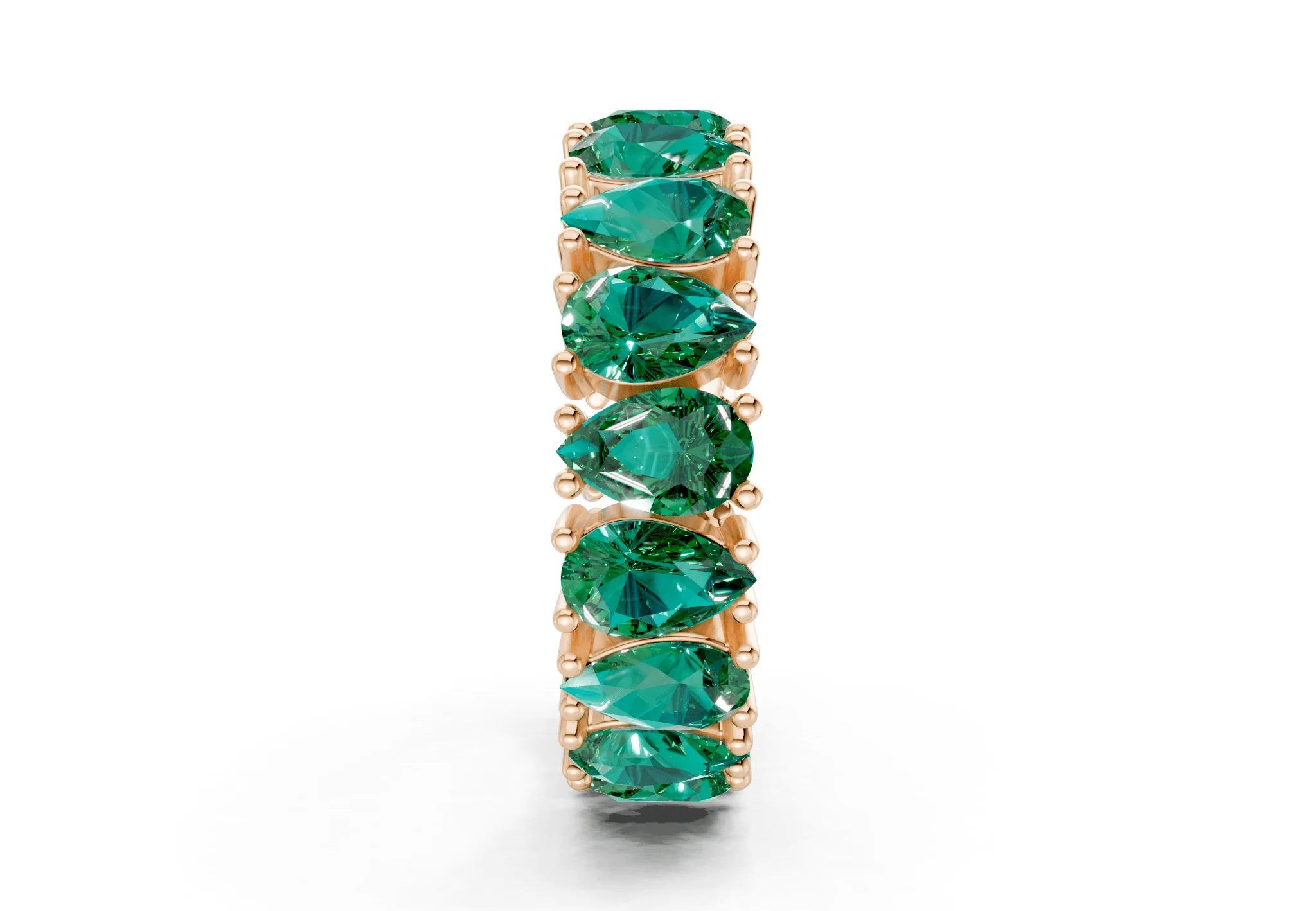 Melrose Pear Cut Emerald Gemstone Eternity Band 8 Carat Total Wt. - Image 7