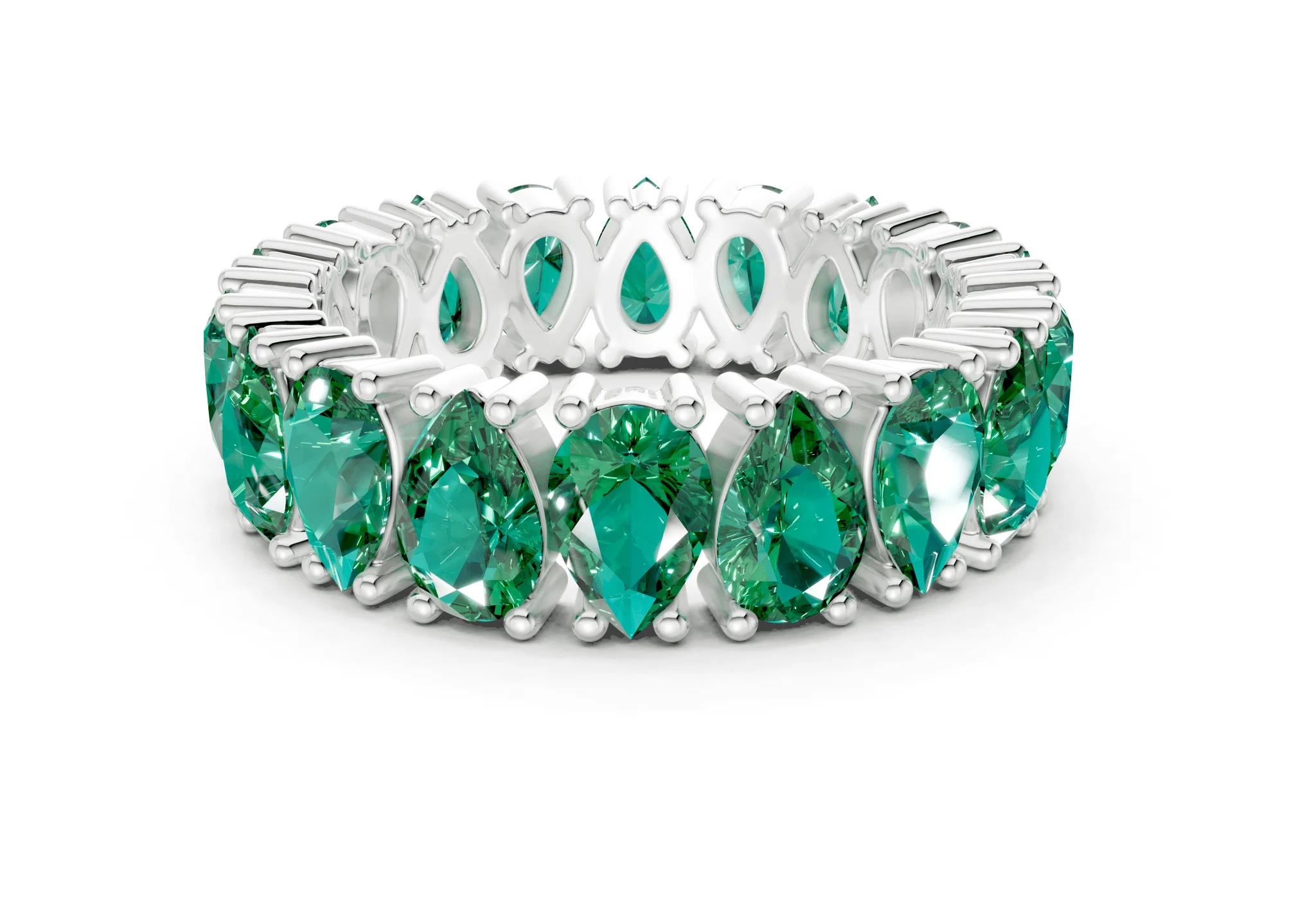 Melrose Pear Cut Emerald Gemstone Eternity Band 8 Carat Total Wt. - Image 9