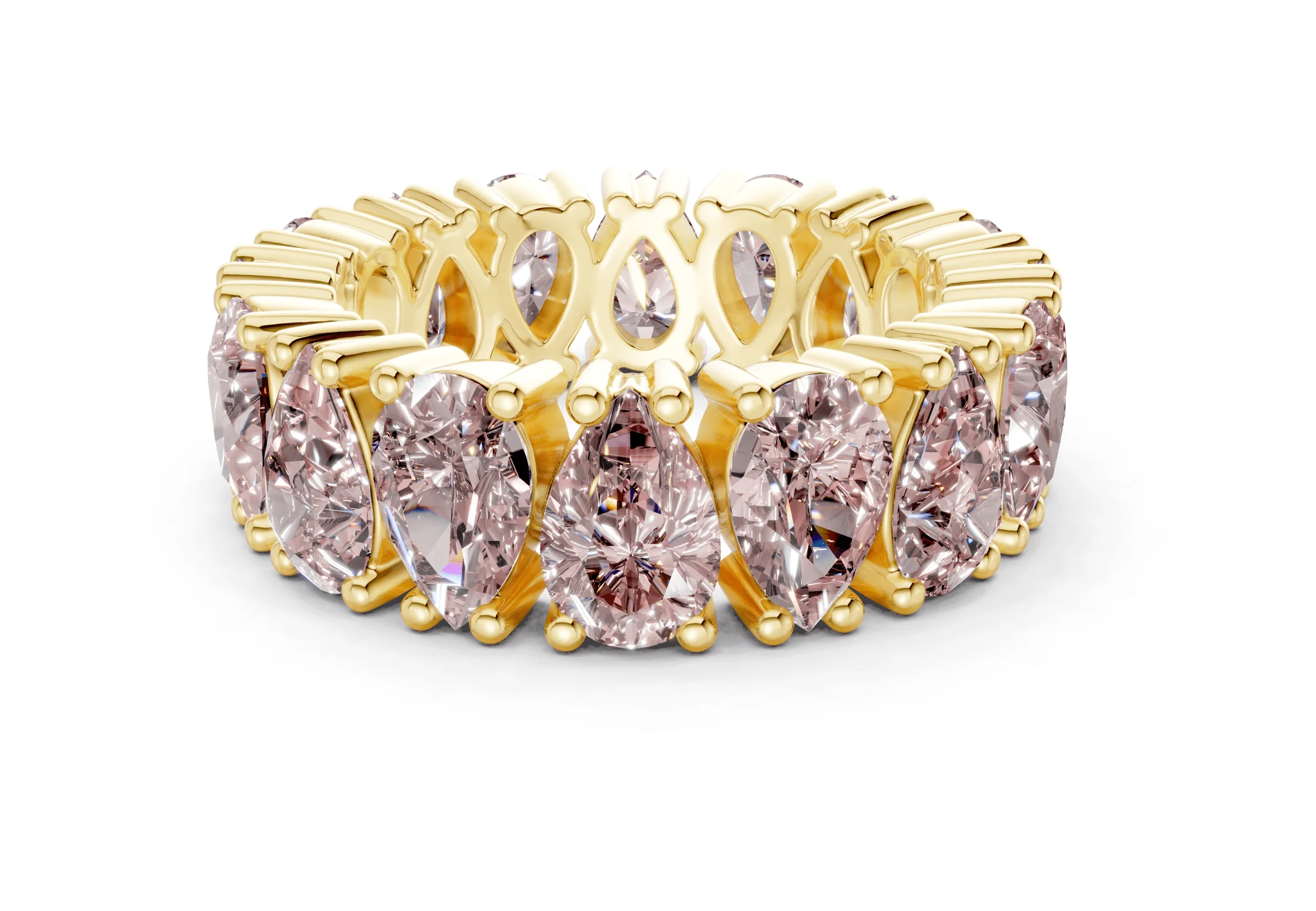 Melrose Pear Cut Pink Diamond Eternity Band 5 Carat Total Wt.