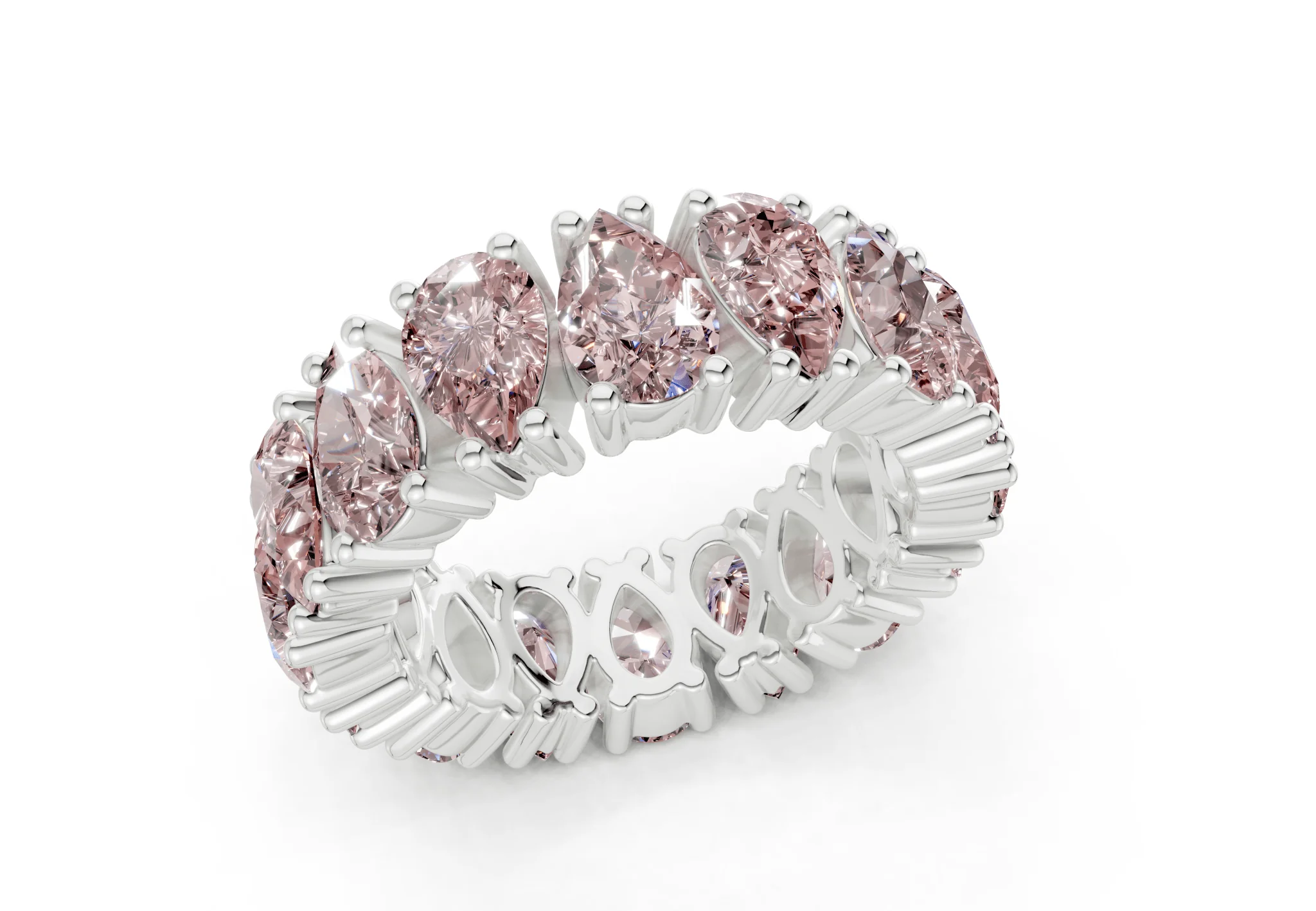 Melrose Pear Cut Pink Diamond Eternity Band 5 Carat Total Wt. - Image 12