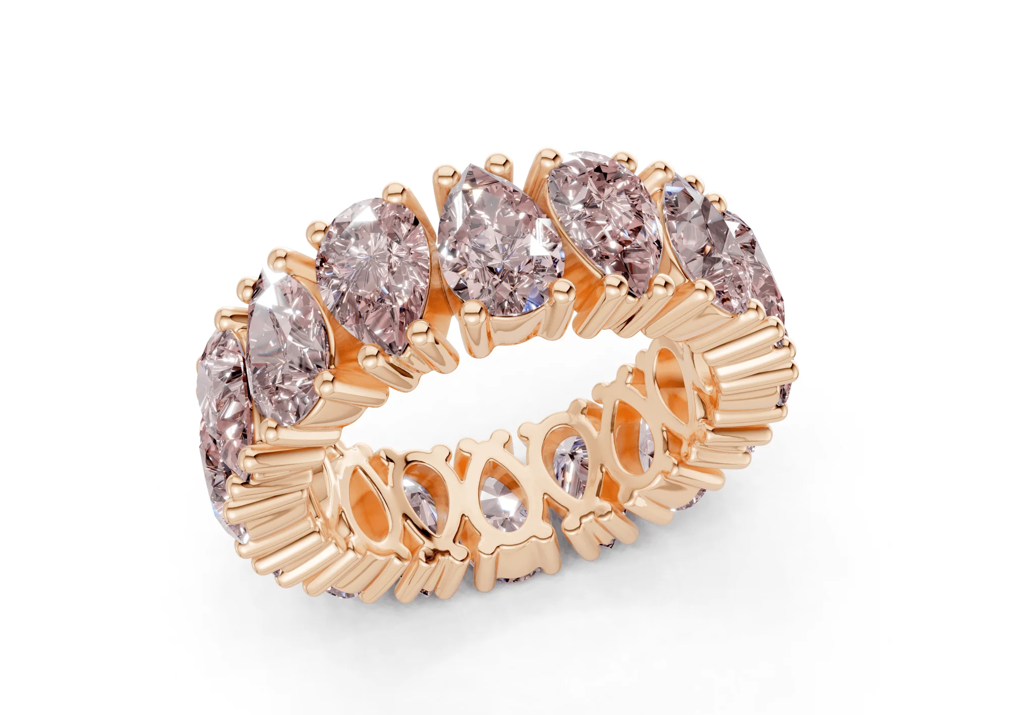 Melrose Pear Cut Pink Diamond Eternity Band 5 Carat Total Wt. - Image 8