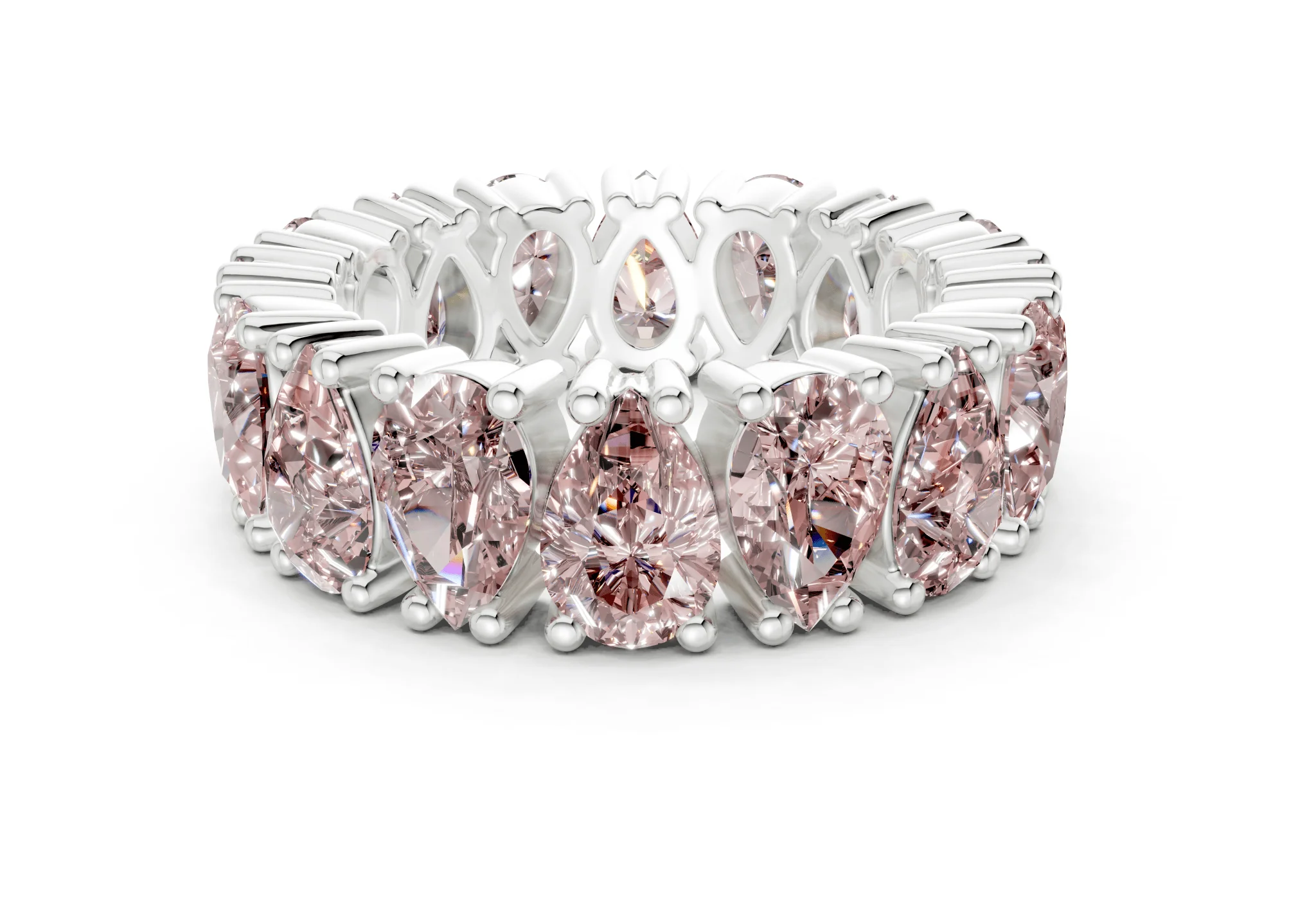 Melrose Pear Cut Pink Diamond Eternity Band 5 Carat Total Wt. - Image 9
