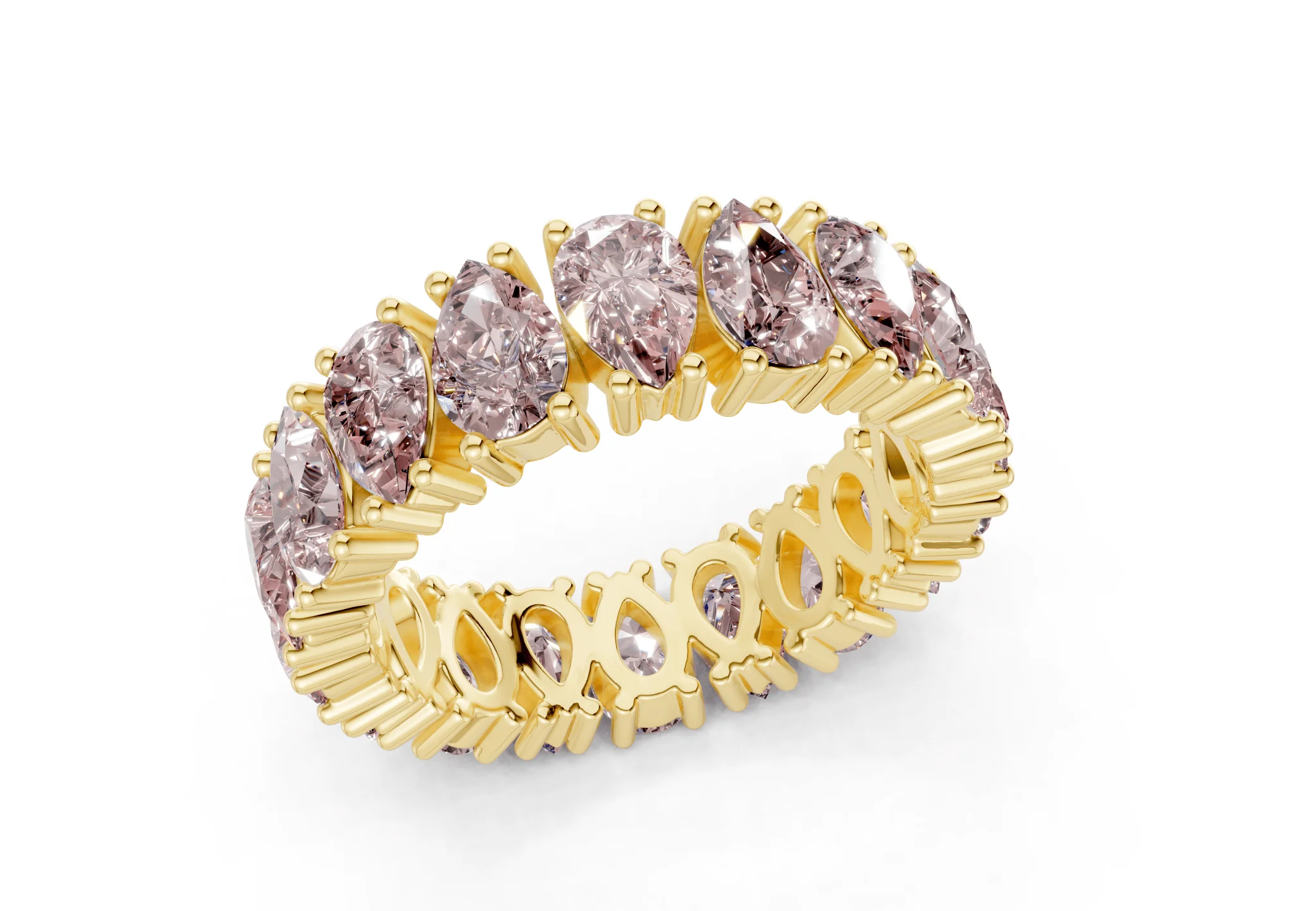 Melrose Pear Cut Pink Diamond Eternity Band 8 Carat Total Wt. - Image 4