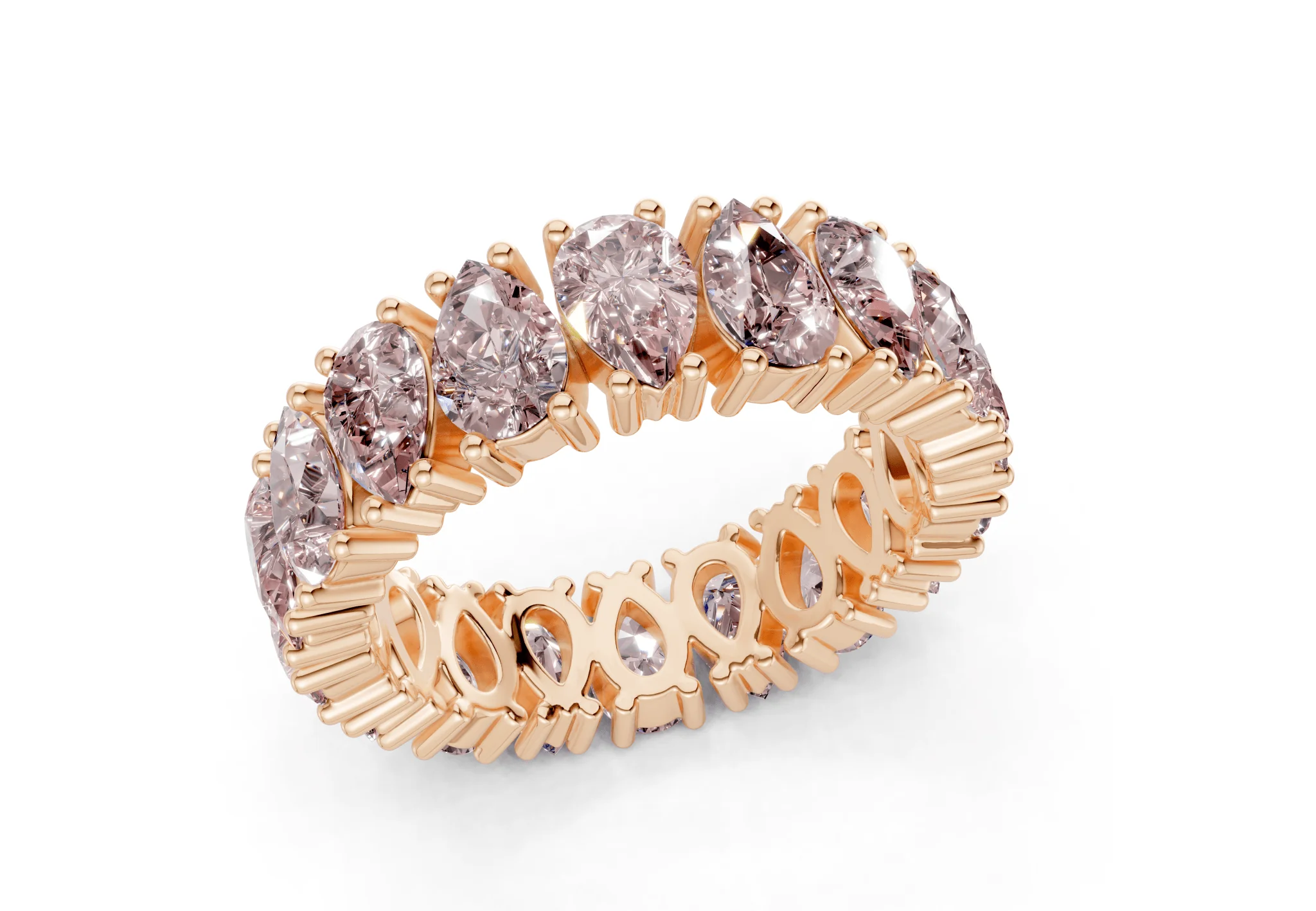 Melrose Pear Cut Pink Diamond Eternity Band 8 Carat Total Wt. - Image 8