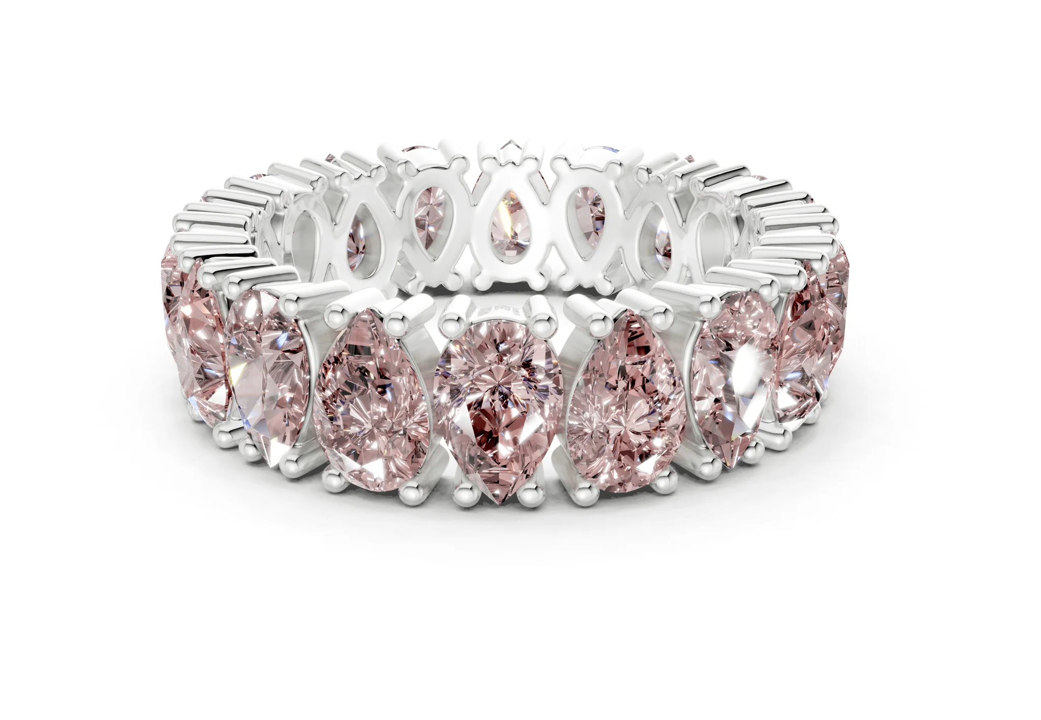 Melrose Pear Cut Pink Diamond Eternity Band 8 Carat Total Wt. - Image 9