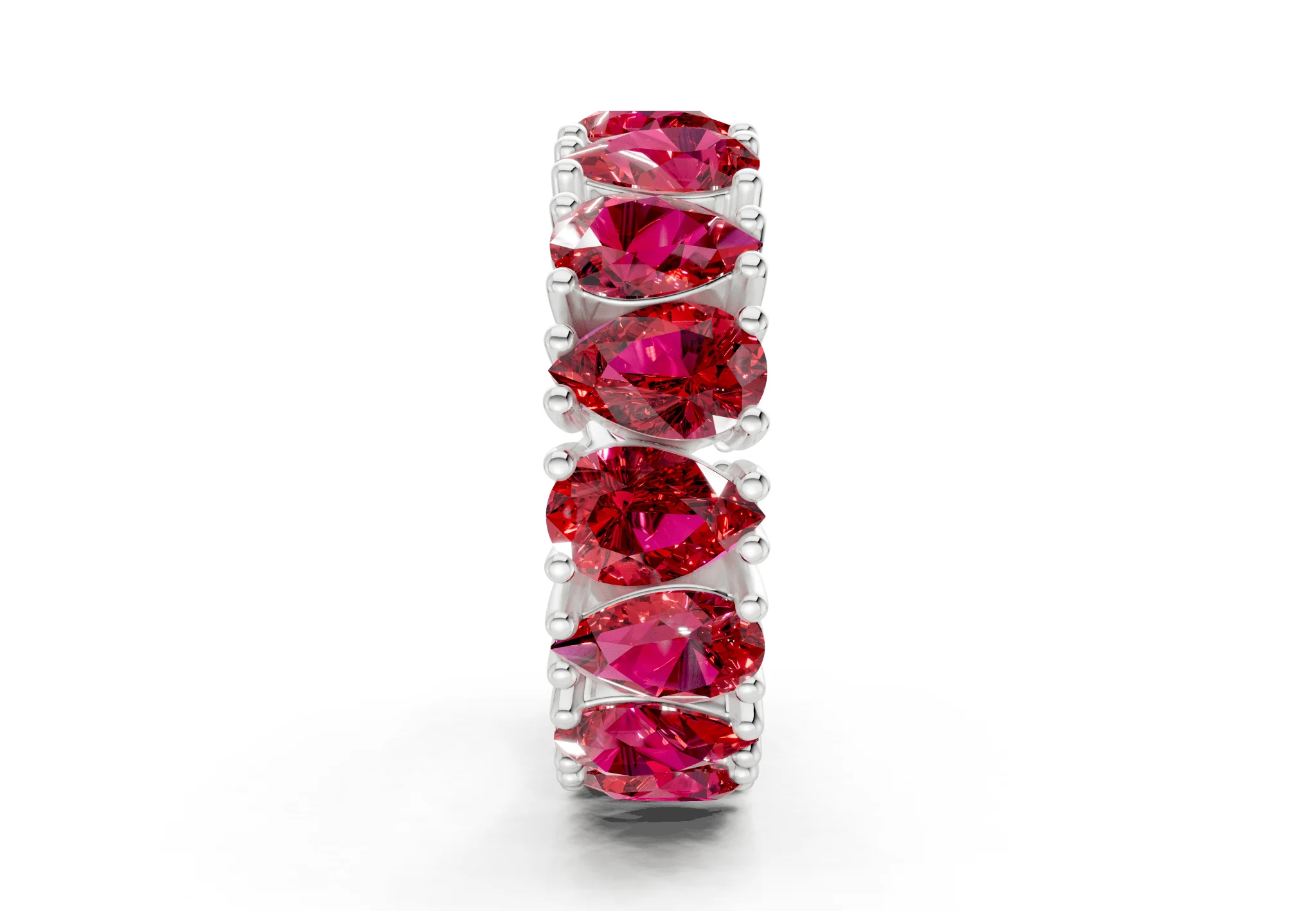 Melrose Pear Cut Ruby Gemstone Eternity Band 5 Carat Total Wt. - Image 11