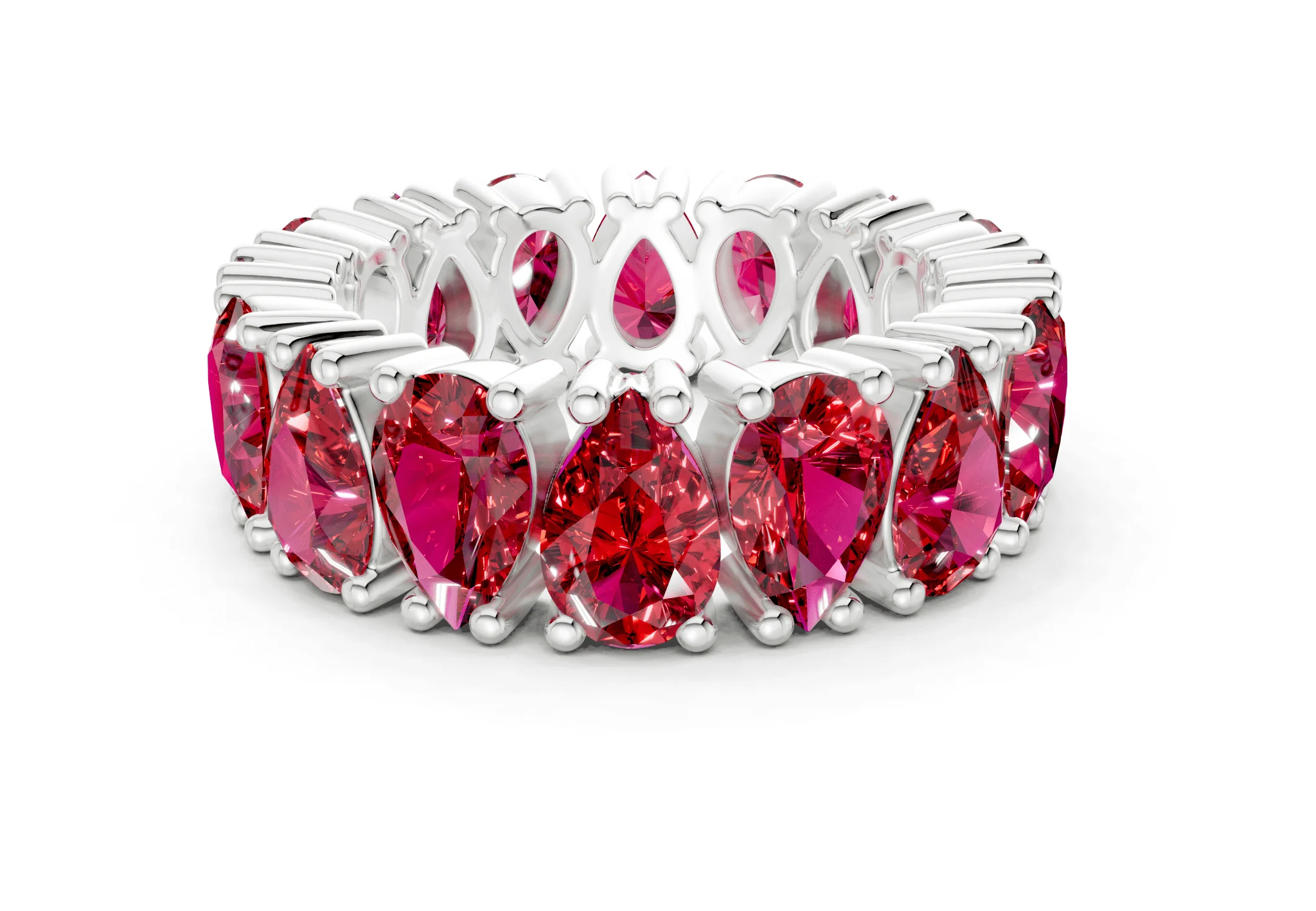 Melrose Pear Cut Ruby Gemstone Eternity Band 5 Carat Total Wt. - Image 9