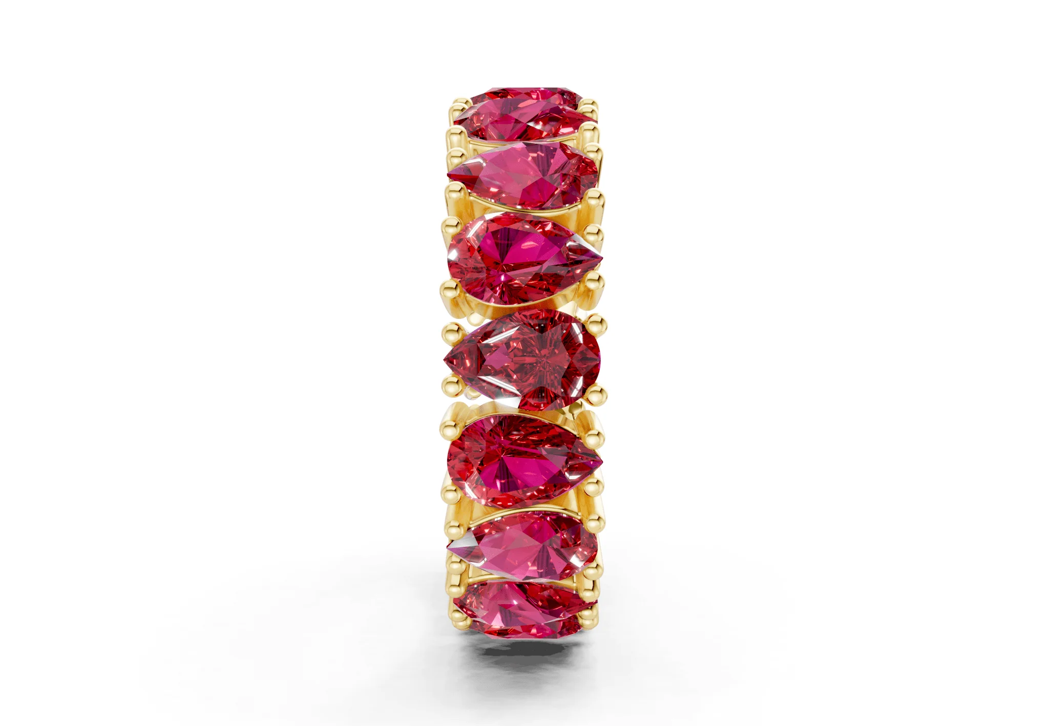 Melrose Pear Cut Ruby Gemstone Eternity Band 8 Carat Total Wt. - Image 3