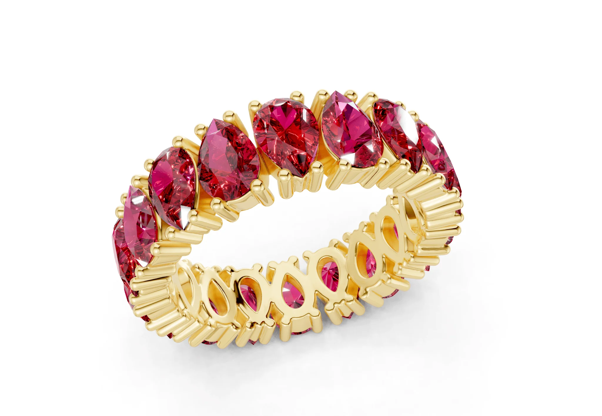 Melrose Pear Cut Ruby Gemstone Eternity Band 8 Carat Total Wt. - Image 4