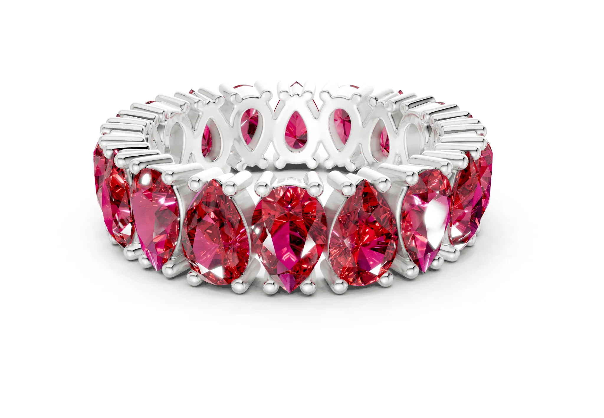 Melrose Pear Cut Ruby Gemstone Eternity Band 8 Carat Total Wt. - Image 9