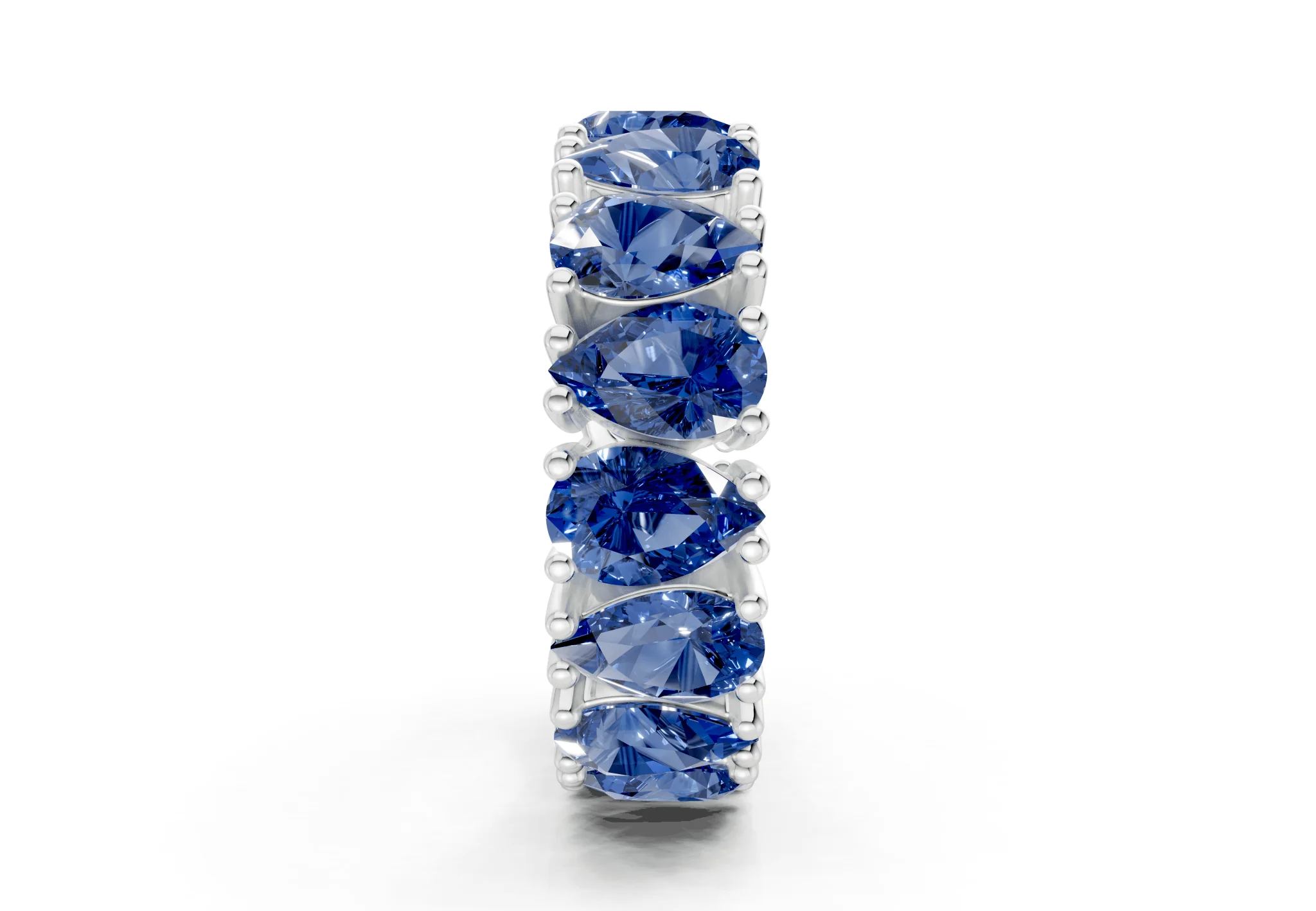 Melrose Pear Cut Sapphire Gemstone Eternity Band 5 Carat Total Wt. - Image 11