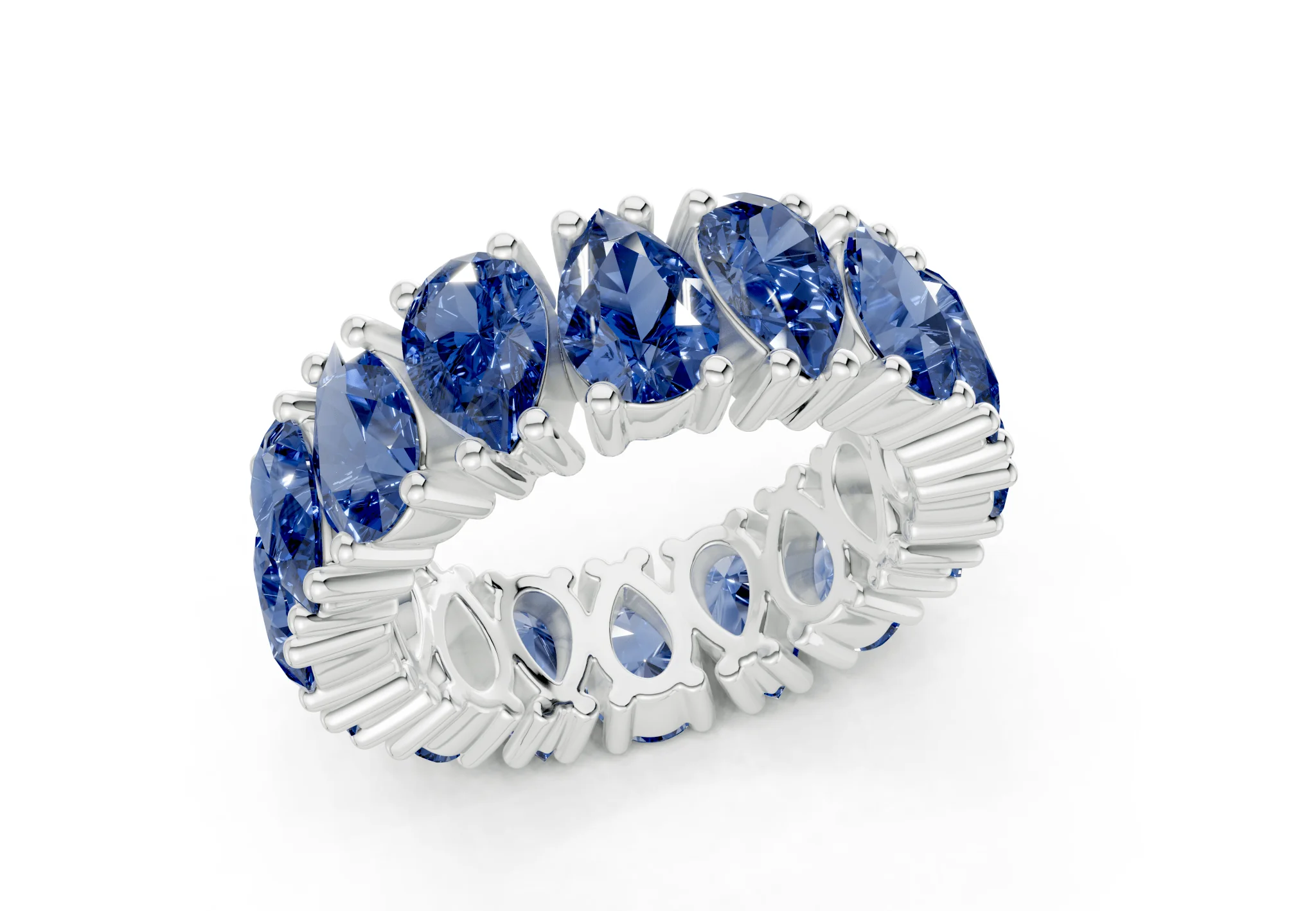 Melrose Pear Cut Sapphire Gemstone Eternity Band 5 Carat Total Wt. - Image 12