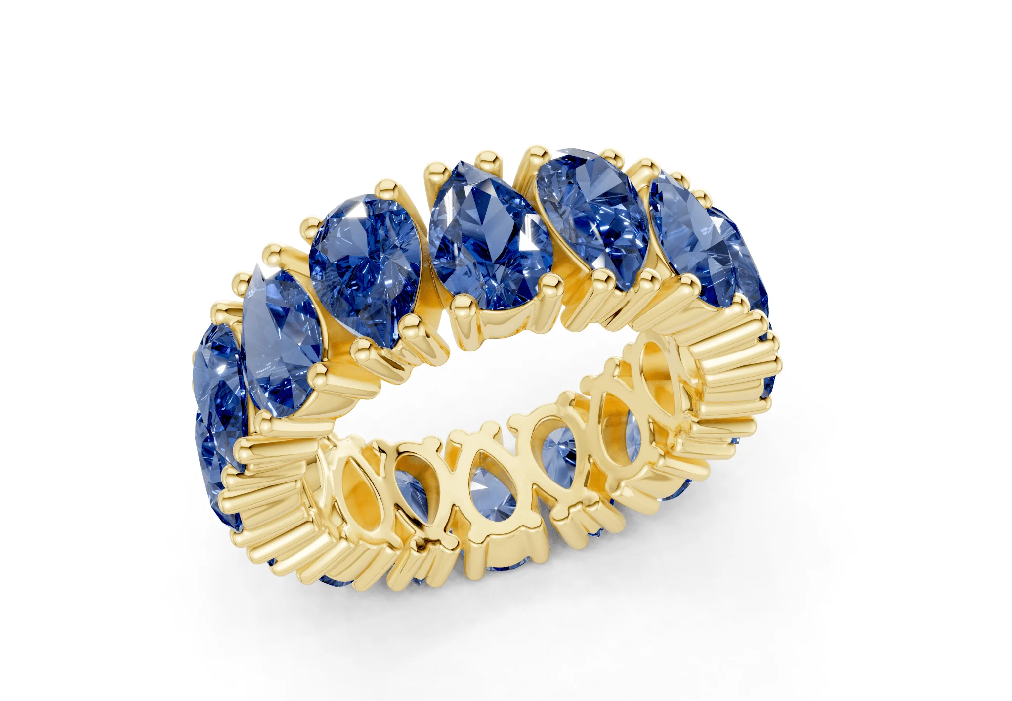 Melrose Pear Cut Sapphire Gemstone Eternity Band 5 Carat Total Wt. - Image 4
