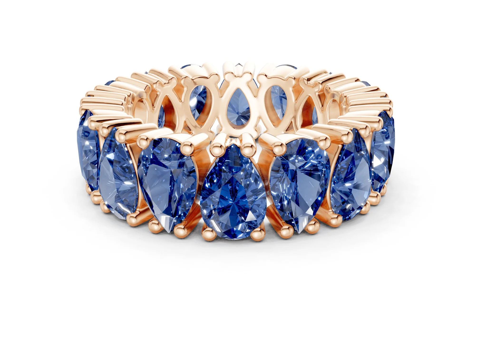 Melrose Pear Cut Sapphire Gemstone Eternity Band 5 Carat Total Wt. - Image 5