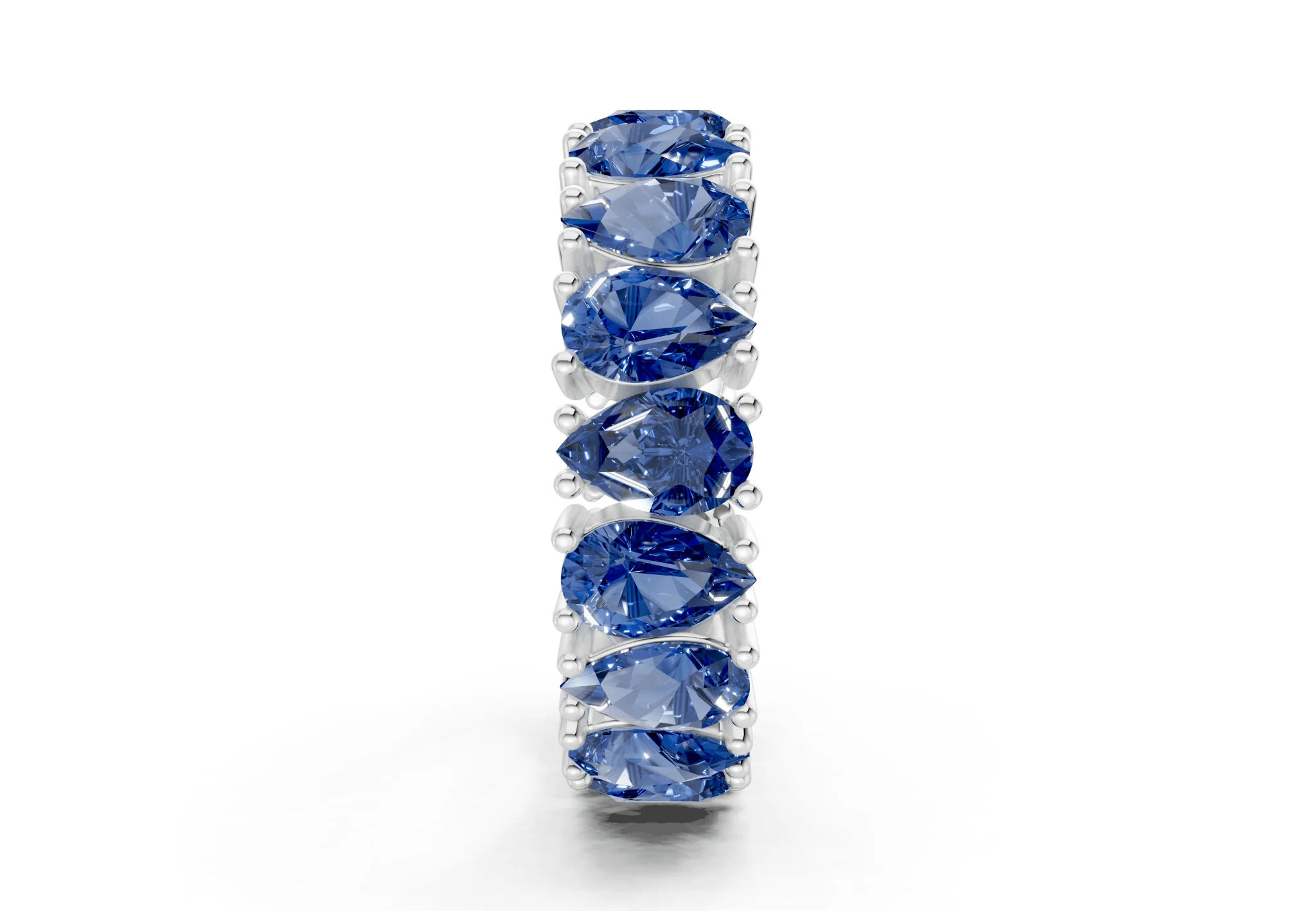 Melrose Pear Cut Sapphire Gemstone Eternity Band 8 Carat Total Wt. - Image 11