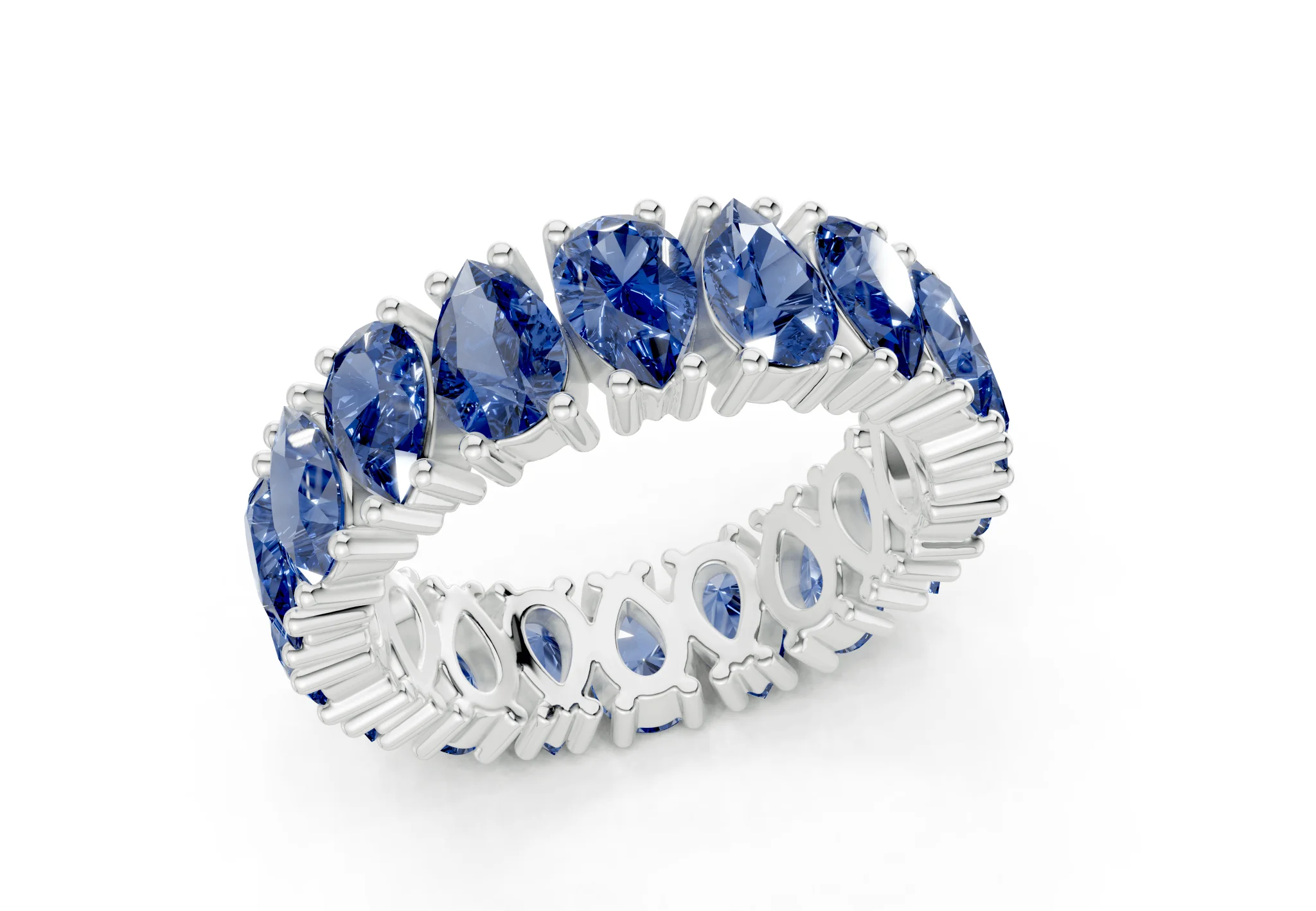 Melrose Pear Cut Sapphire Gemstone Eternity Band 8 Carat Total Wt. - Image 12