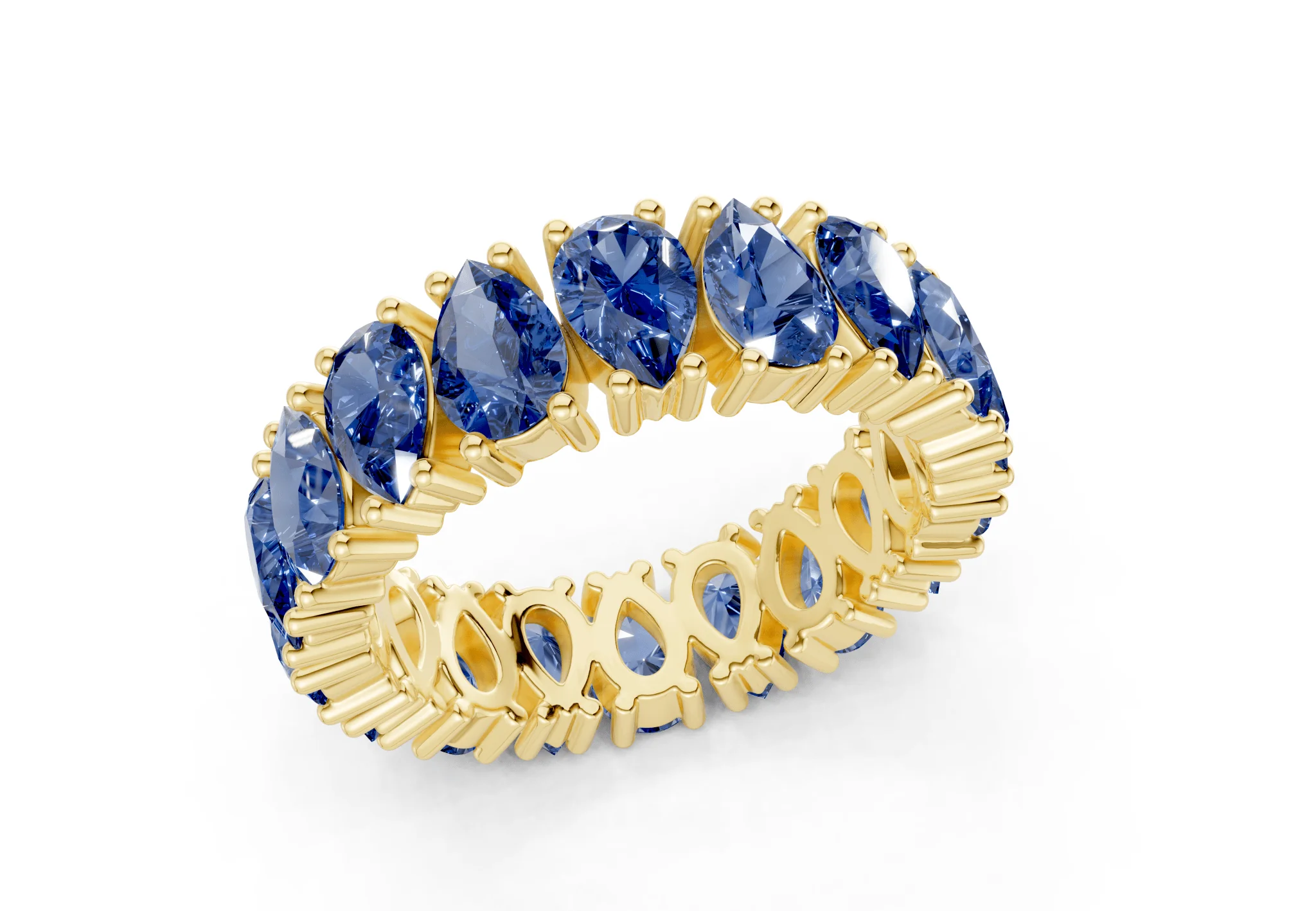 Melrose Pear Cut Sapphire Gemstone Eternity Band 8 Carat Total Wt. - Image 4