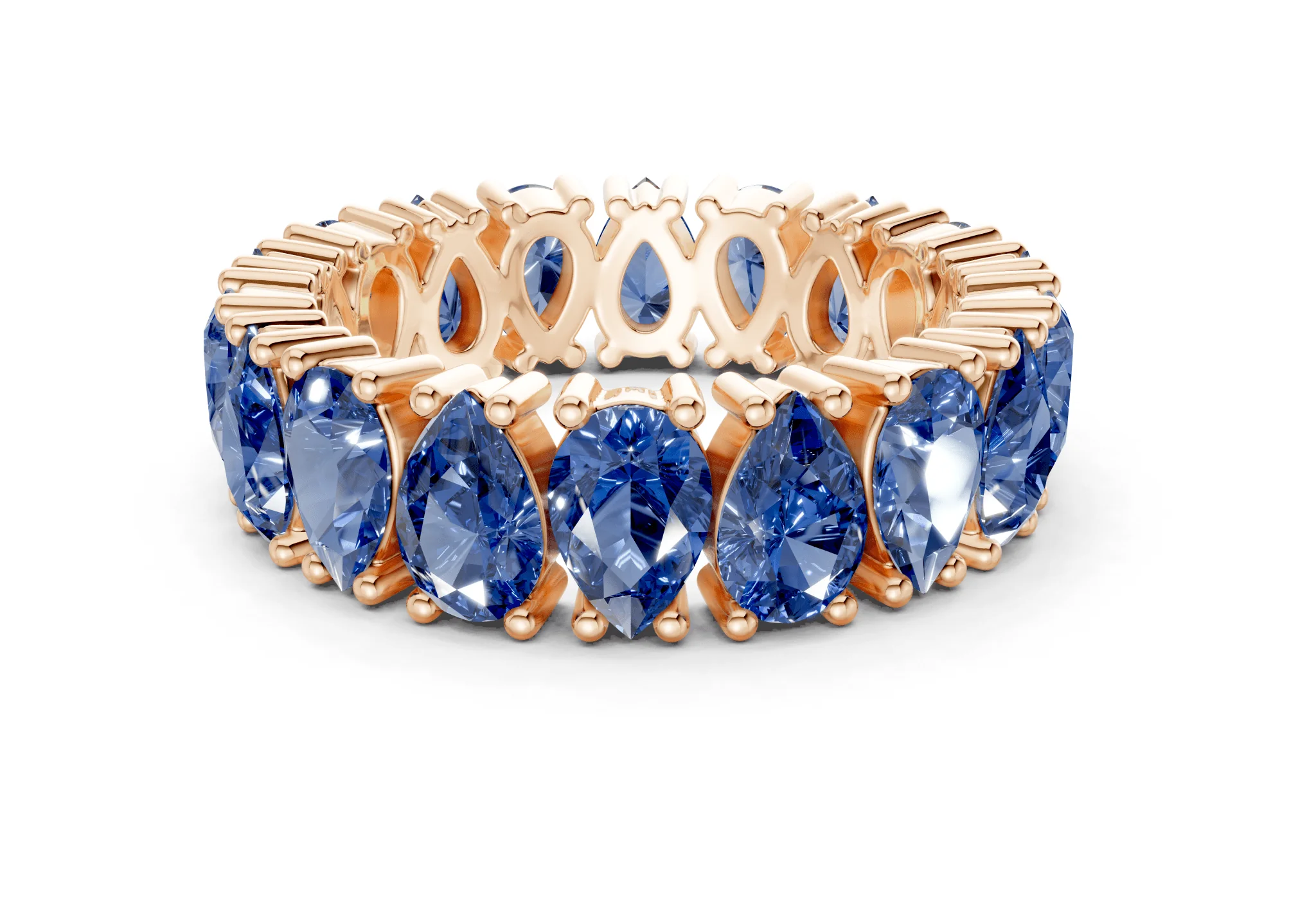 Melrose Pear Cut Sapphire Gemstone Eternity Band 8 Carat Total Wt. - Image 5