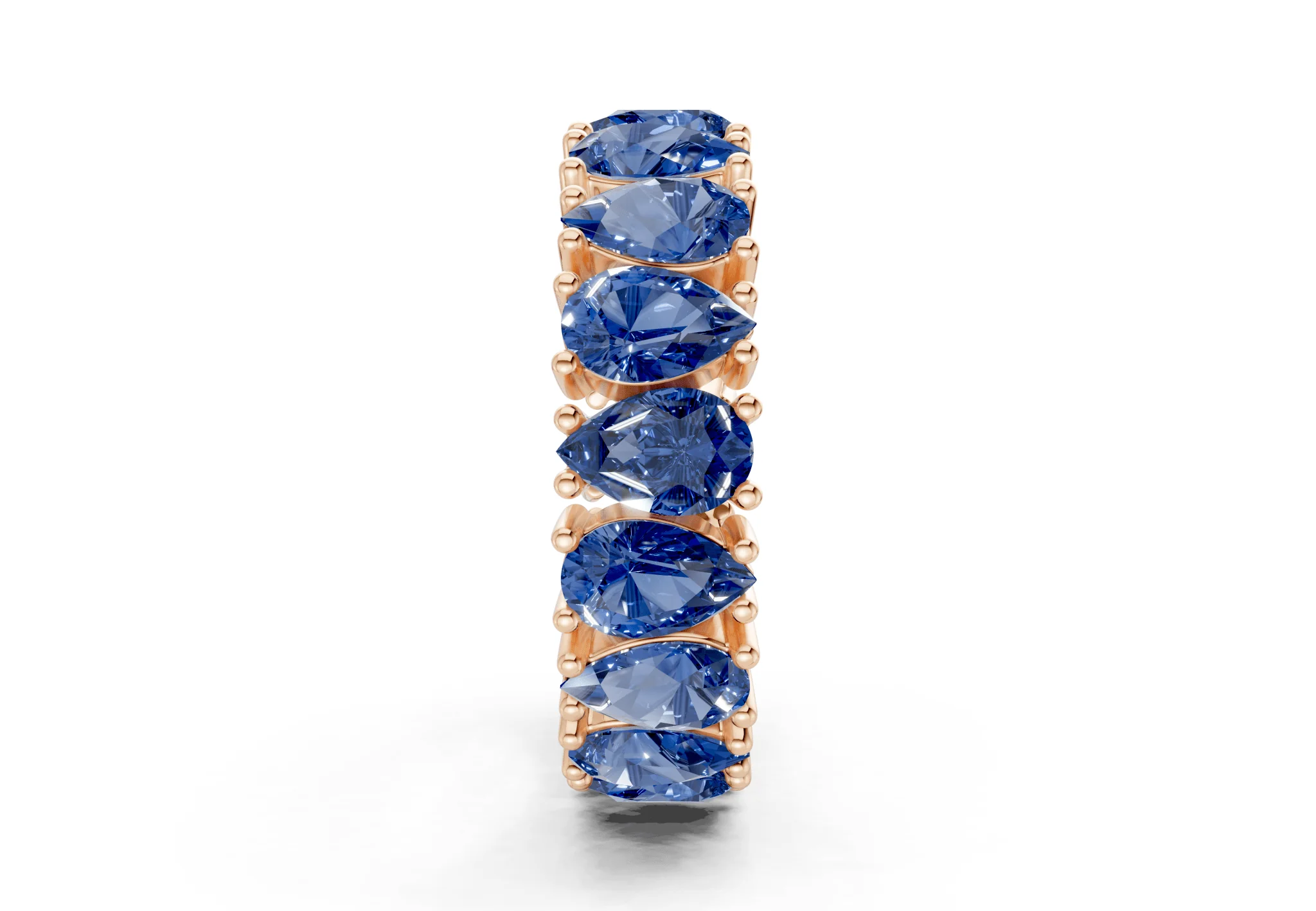 Melrose Pear Cut Sapphire Gemstone Eternity Band 8 Carat Total Wt. - Image 7