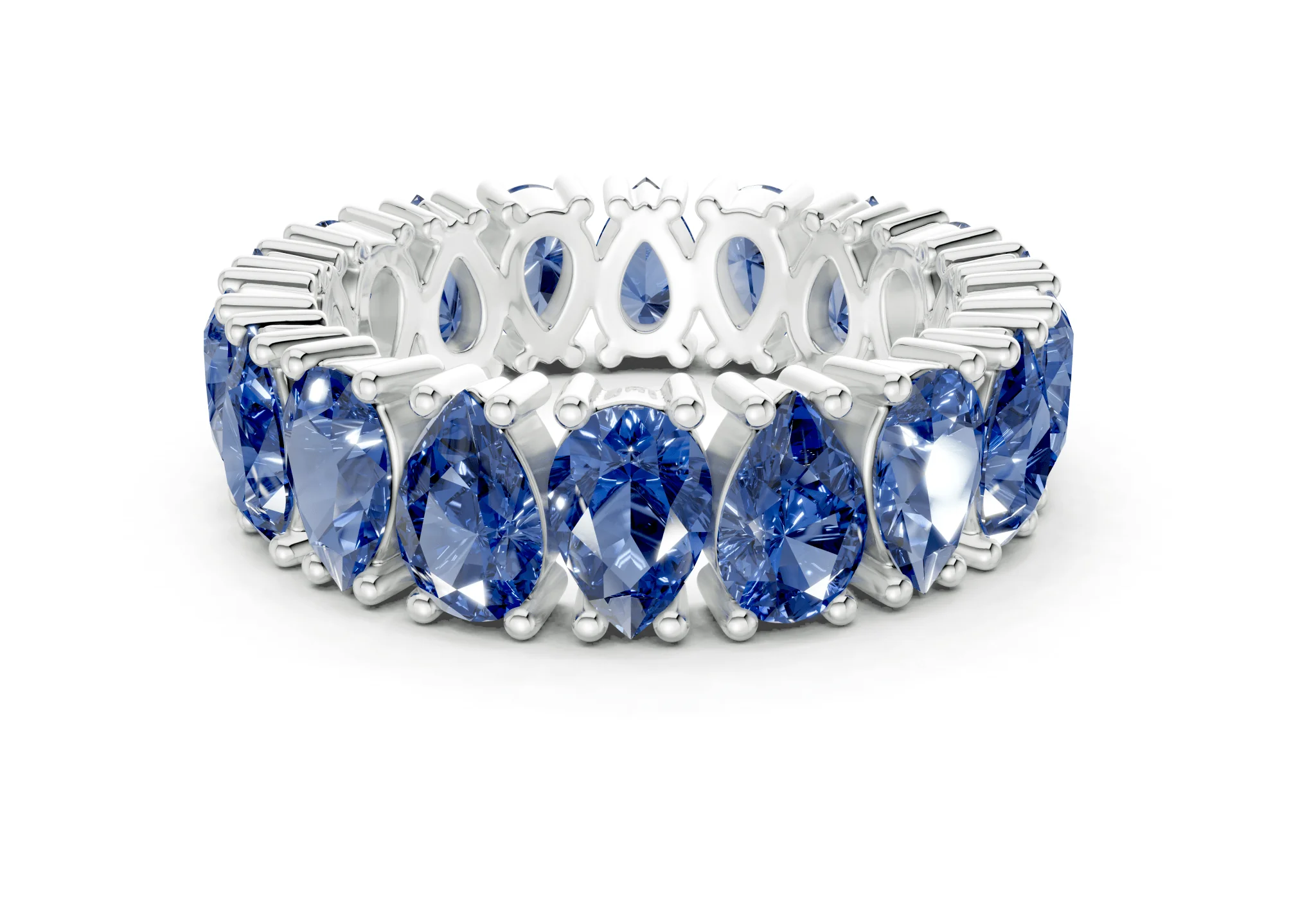 Melrose Pear Cut Sapphire Gemstone Eternity Band 8 Carat Total Wt. - Image 9