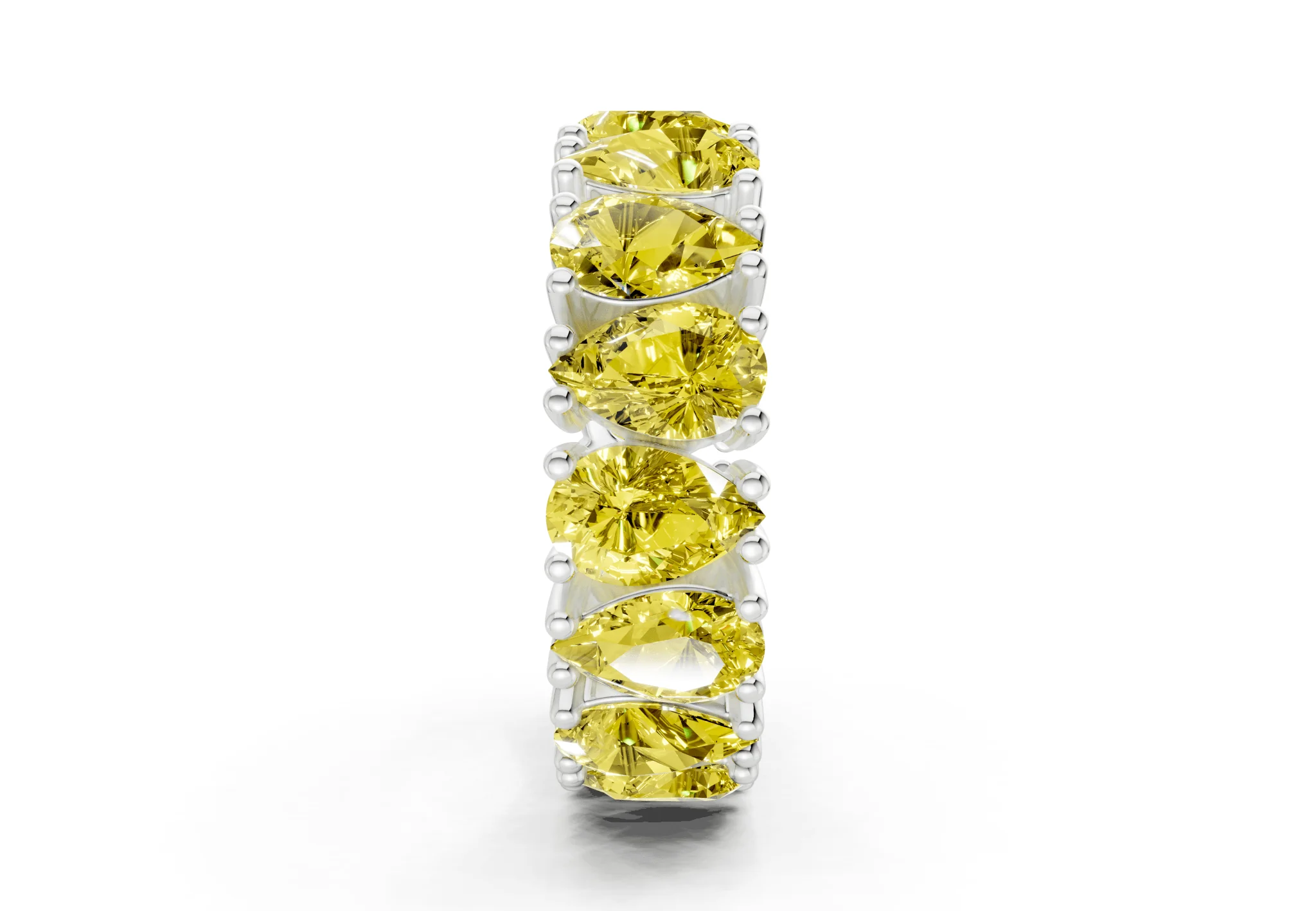 Melrose Pear Cut Yellow Diamond Eternity Band 5 Carat Total Wt. - Image 11