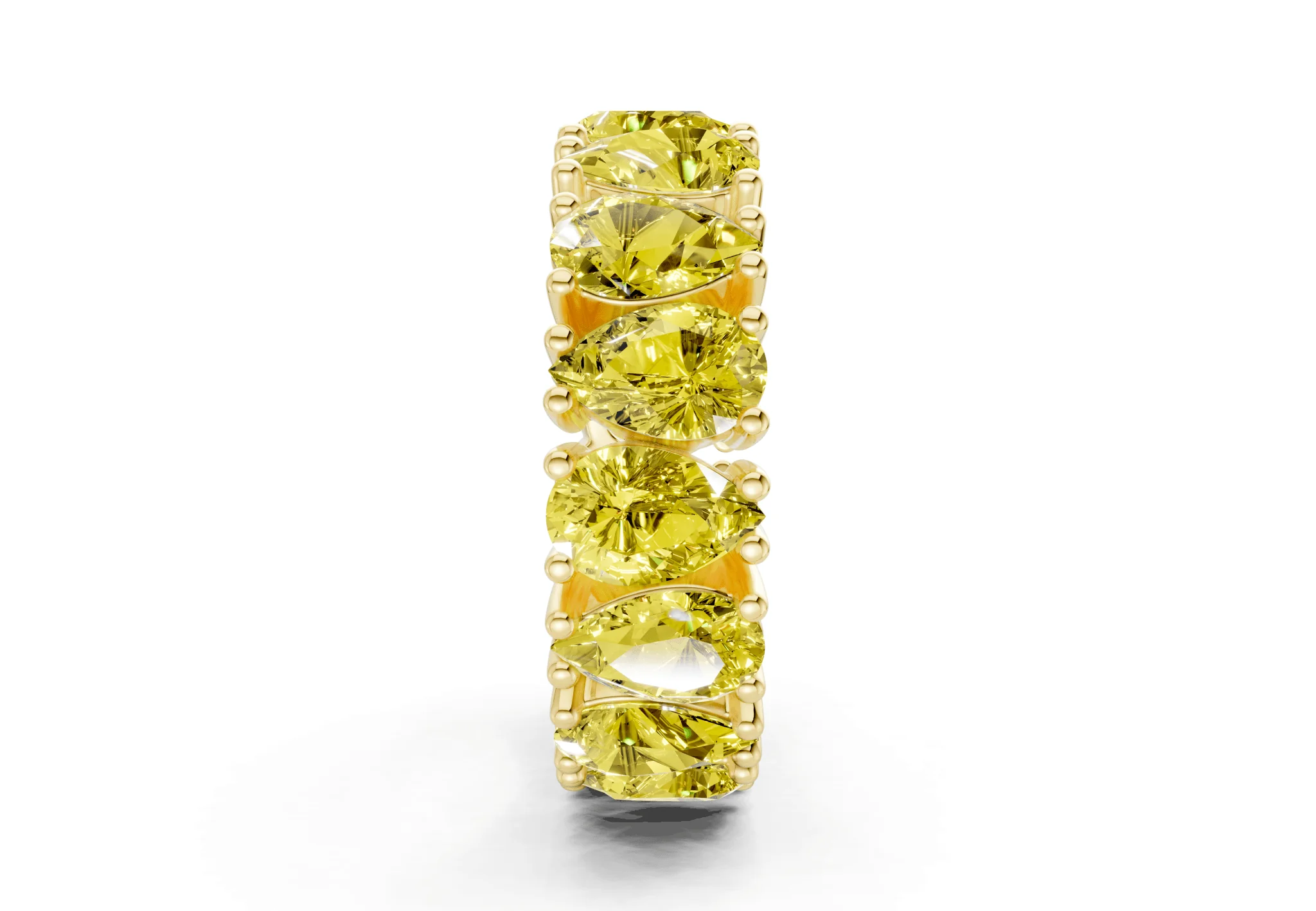Melrose Pear Cut Yellow Diamond Eternity Band 5 Carat Total Wt. - Image 3