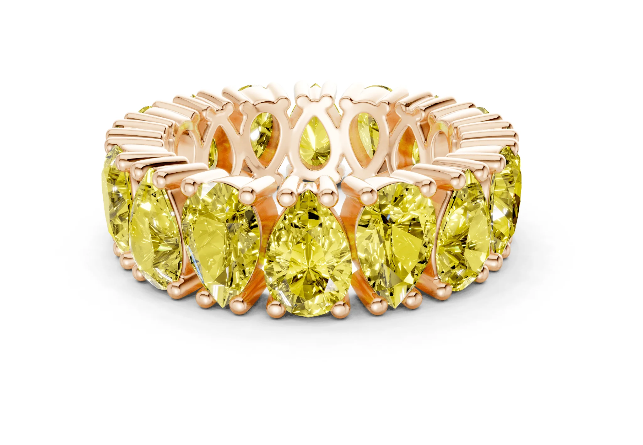Melrose Pear Cut Yellow Diamond Eternity Band 5 Carat Total Wt. - Image 5