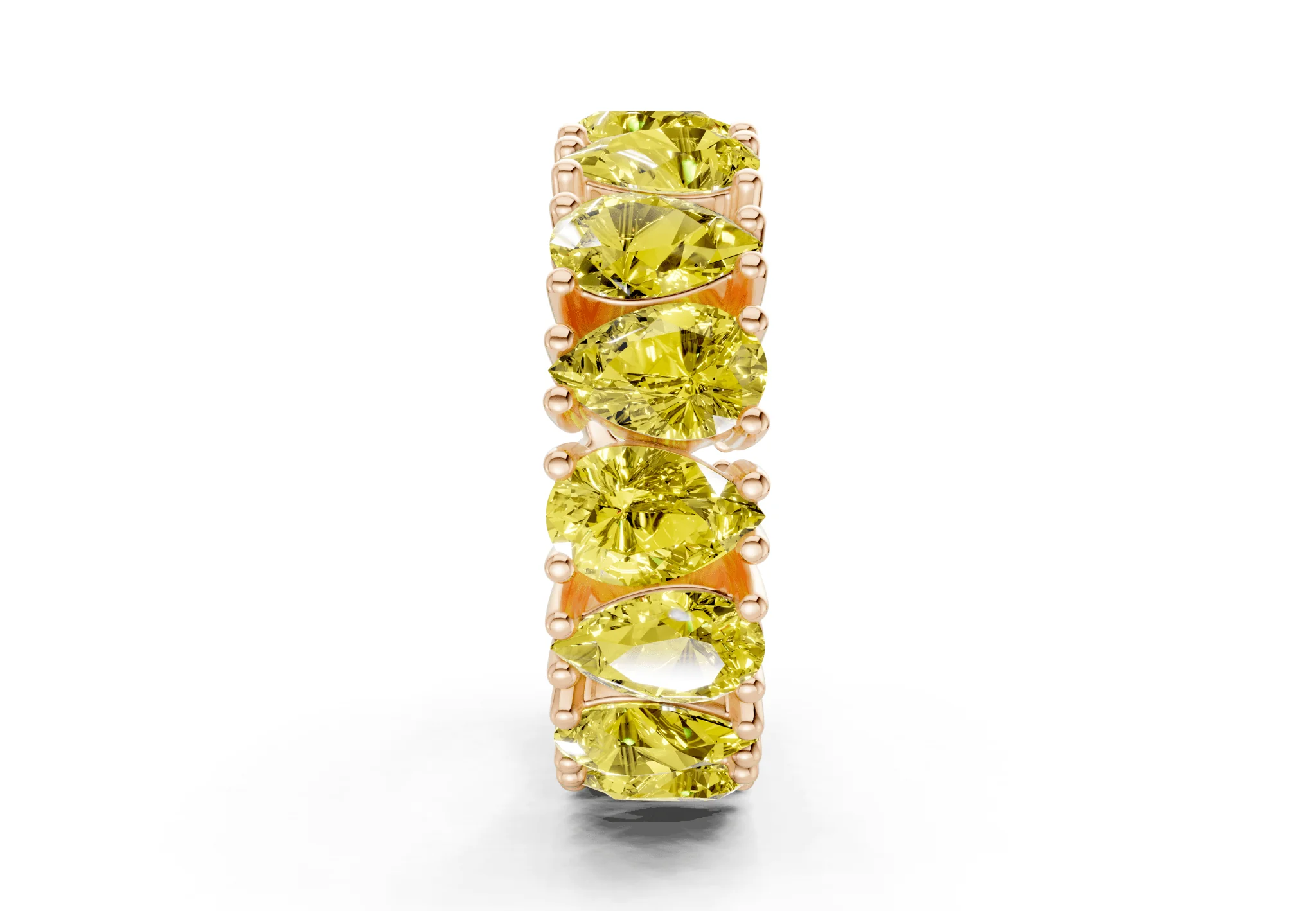 Melrose Pear Cut Yellow Diamond Eternity Band 5 Carat Total Wt. - Image 7