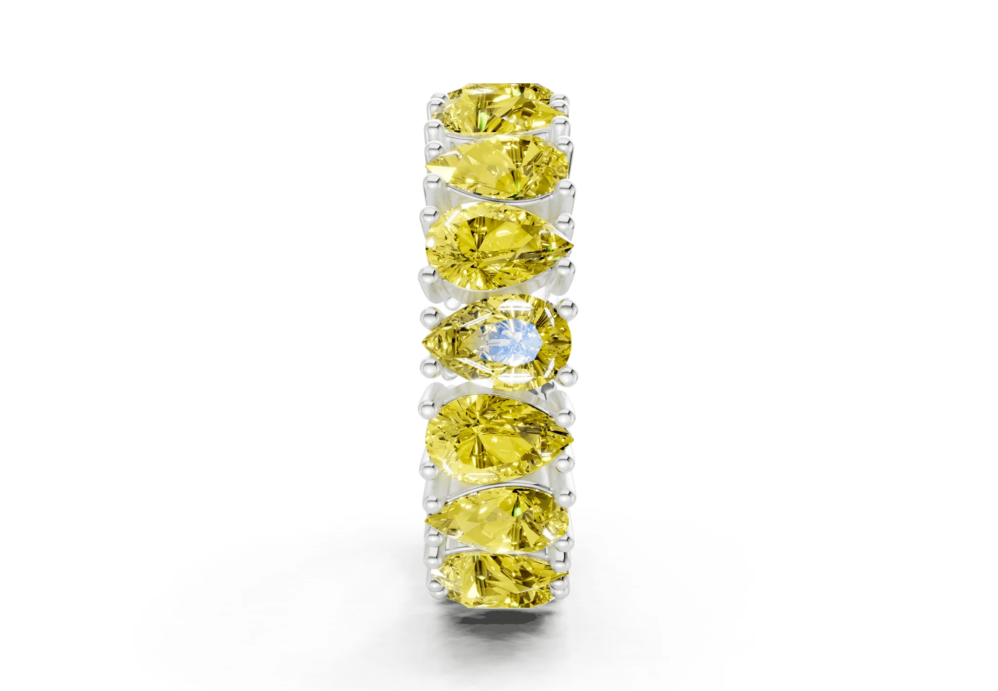 Melrose Pear Cut Yellow Diamond Eternity Band 8 Carat Total Wt. - Image 11