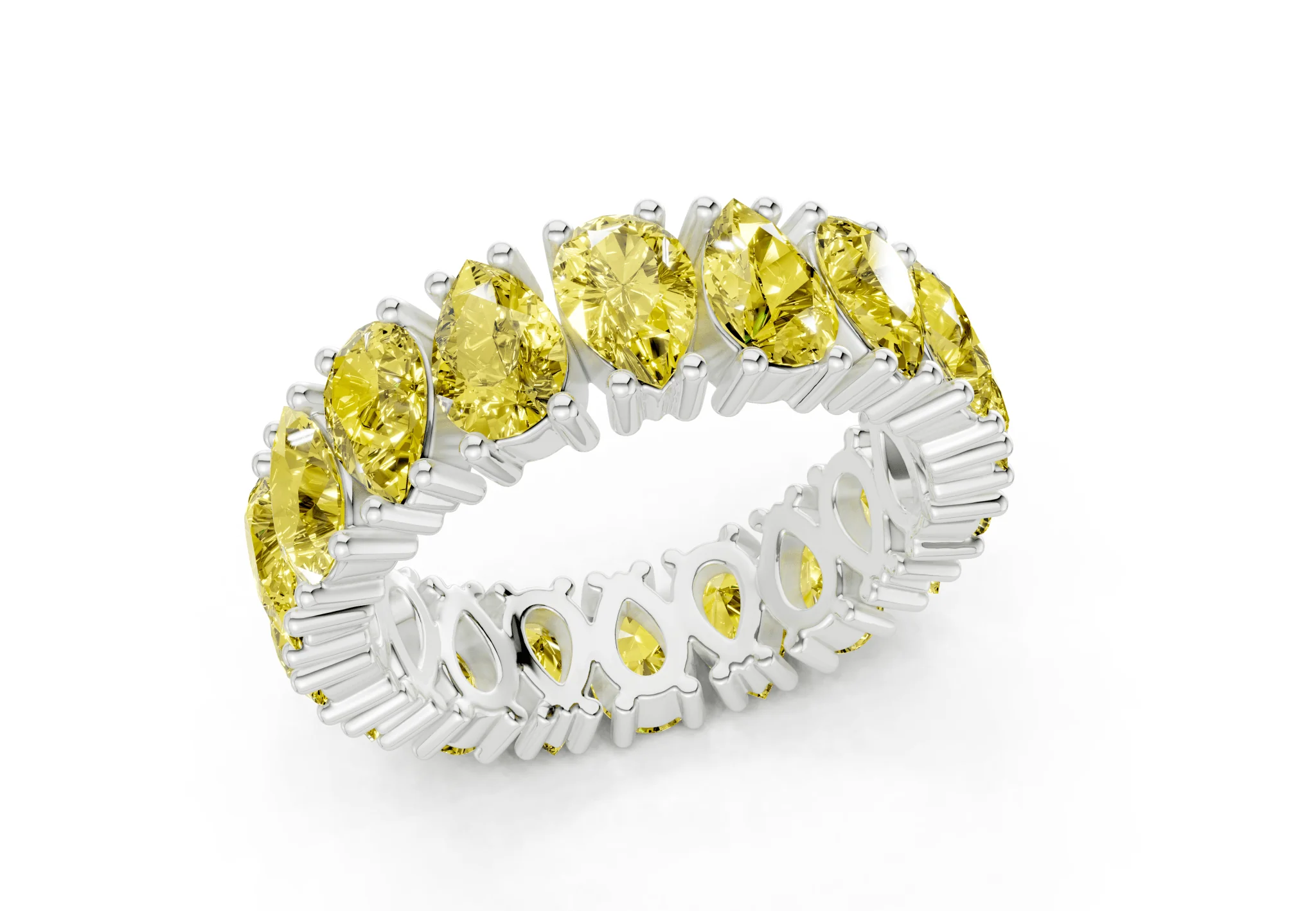 Melrose Pear Cut Yellow Diamond Eternity Band 8 Carat Total Wt. - Image 12