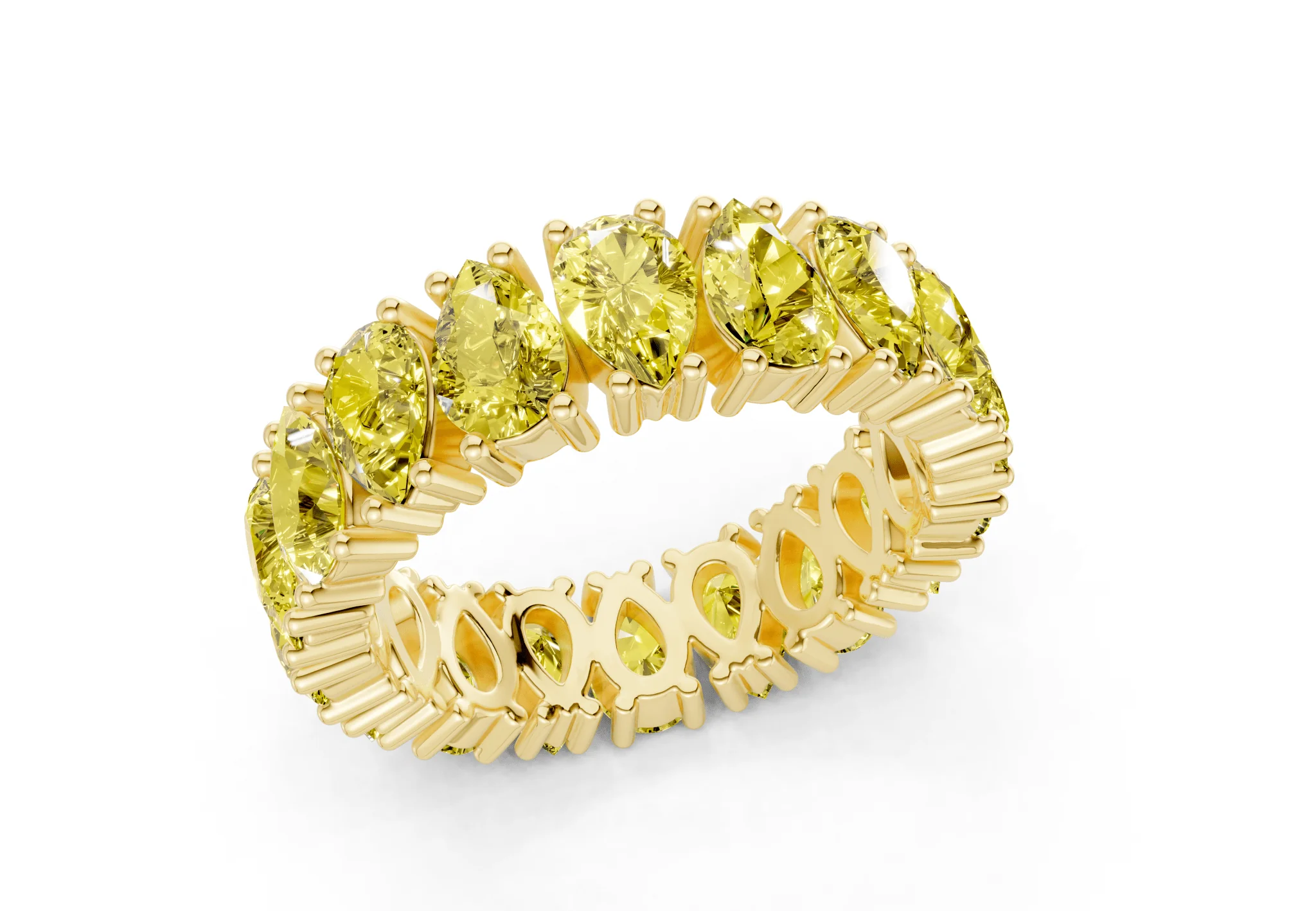 Melrose Pear Cut Yellow Diamond Eternity Band 8 Carat Total Wt. - Image 4