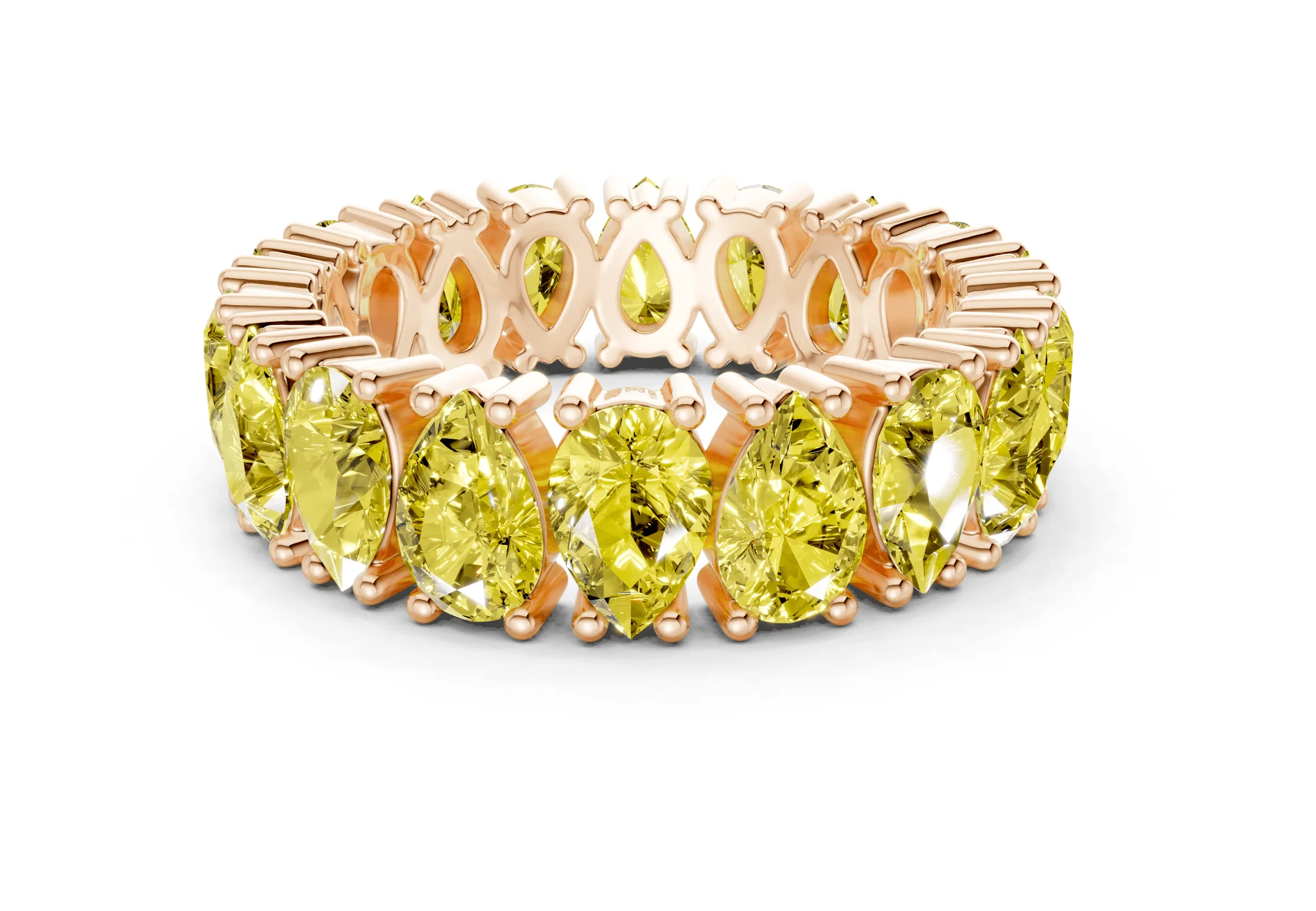 Melrose Pear Cut Yellow Diamond Eternity Band 8 Carat Total Wt. - Image 5
